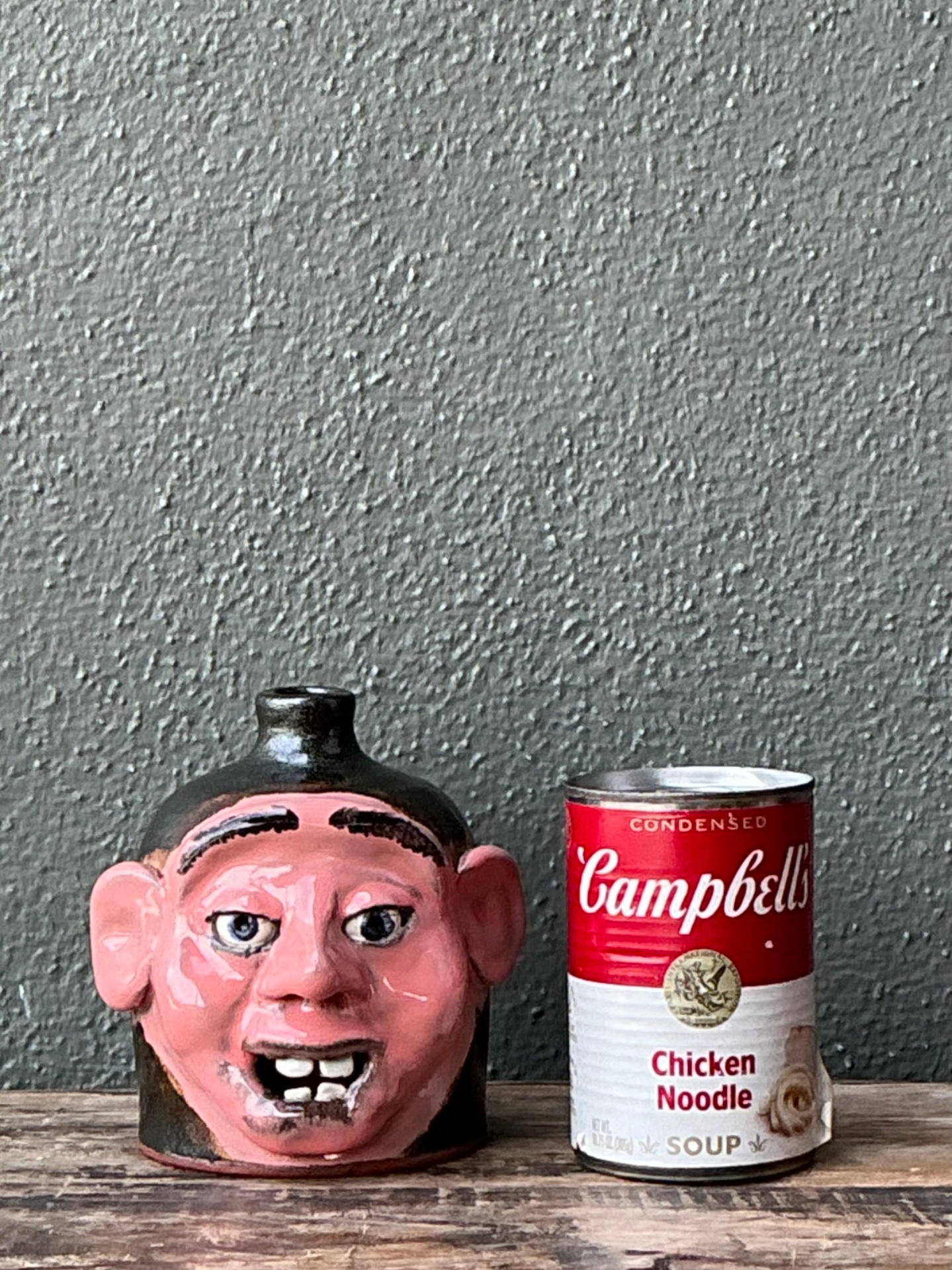 Vintage Handcrafted Ceramic Face Jug - Detail view