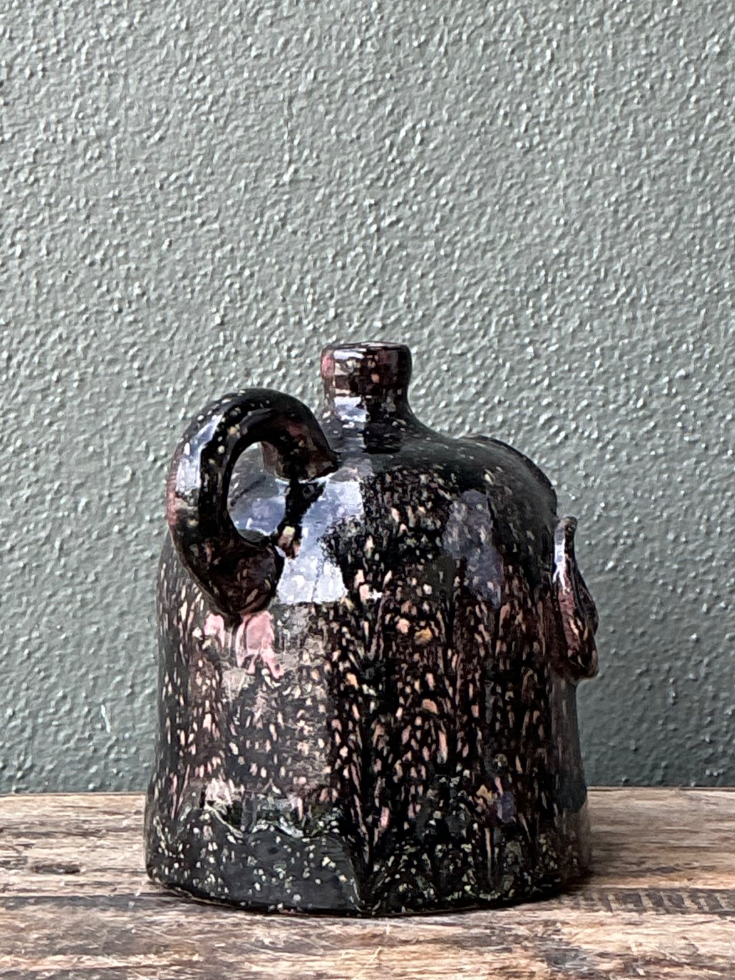 Vintage Handcrafted Ceramic Face Jug - Detail view