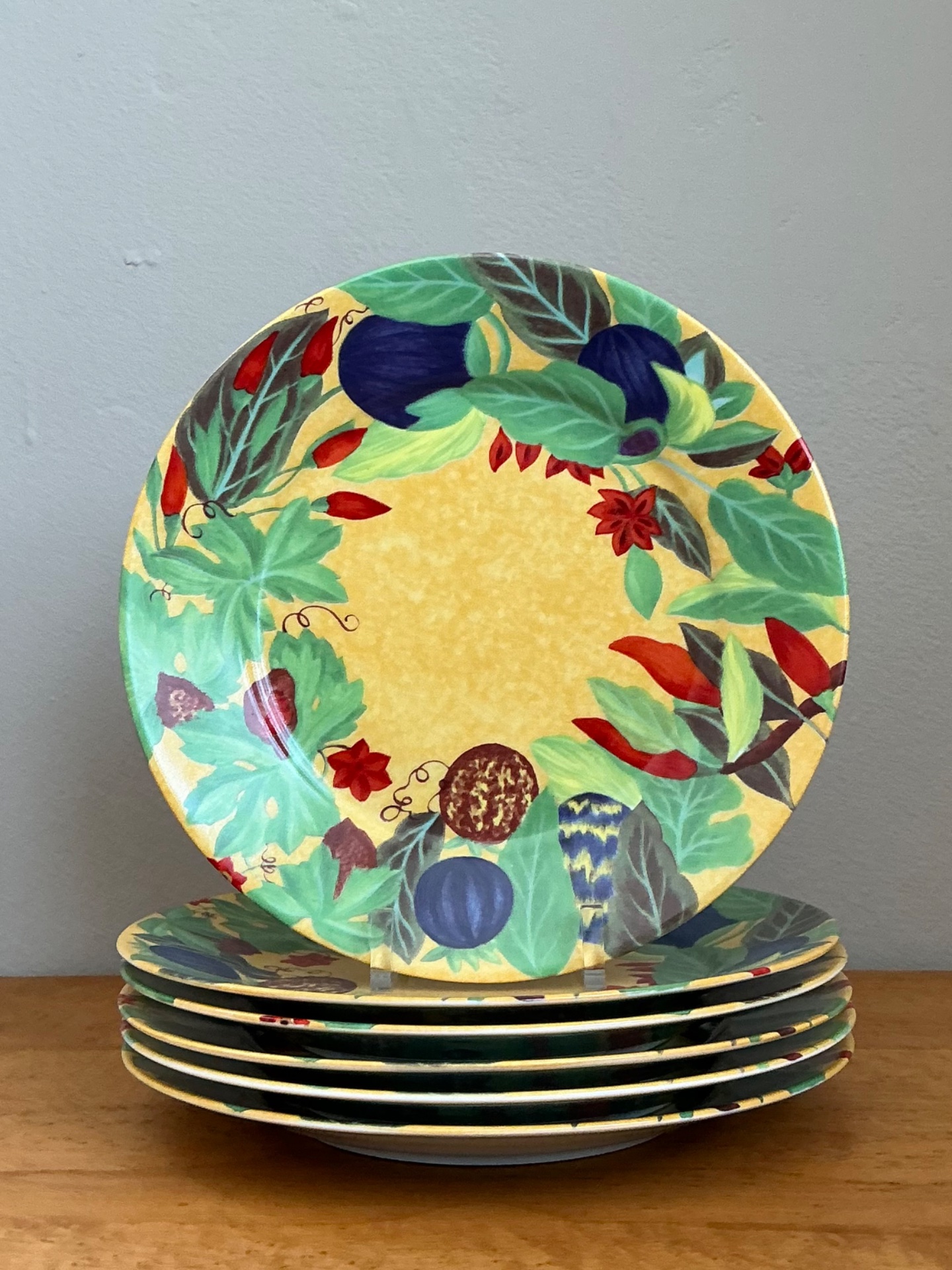 Vintage Laure Japy For Limoges “Piments” Salad Plates - Set Of 6 - Back view
