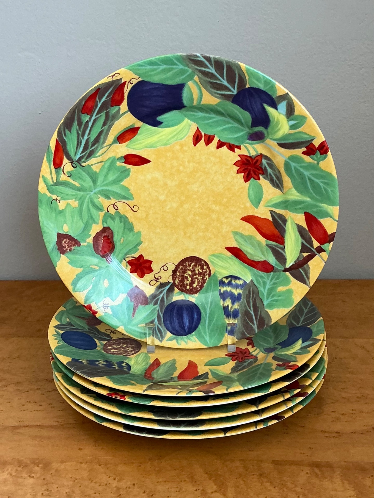Vintage Laure Japy For Limoges “Piments” Salad Plates - Set Of 6 - Top view