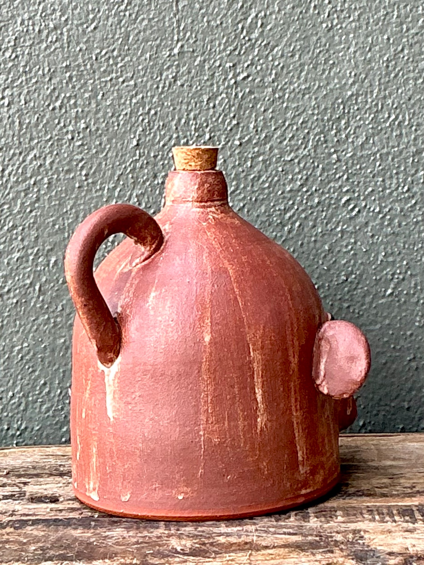 Vintage Handcrafted Ceramic Face Jug - Detail view