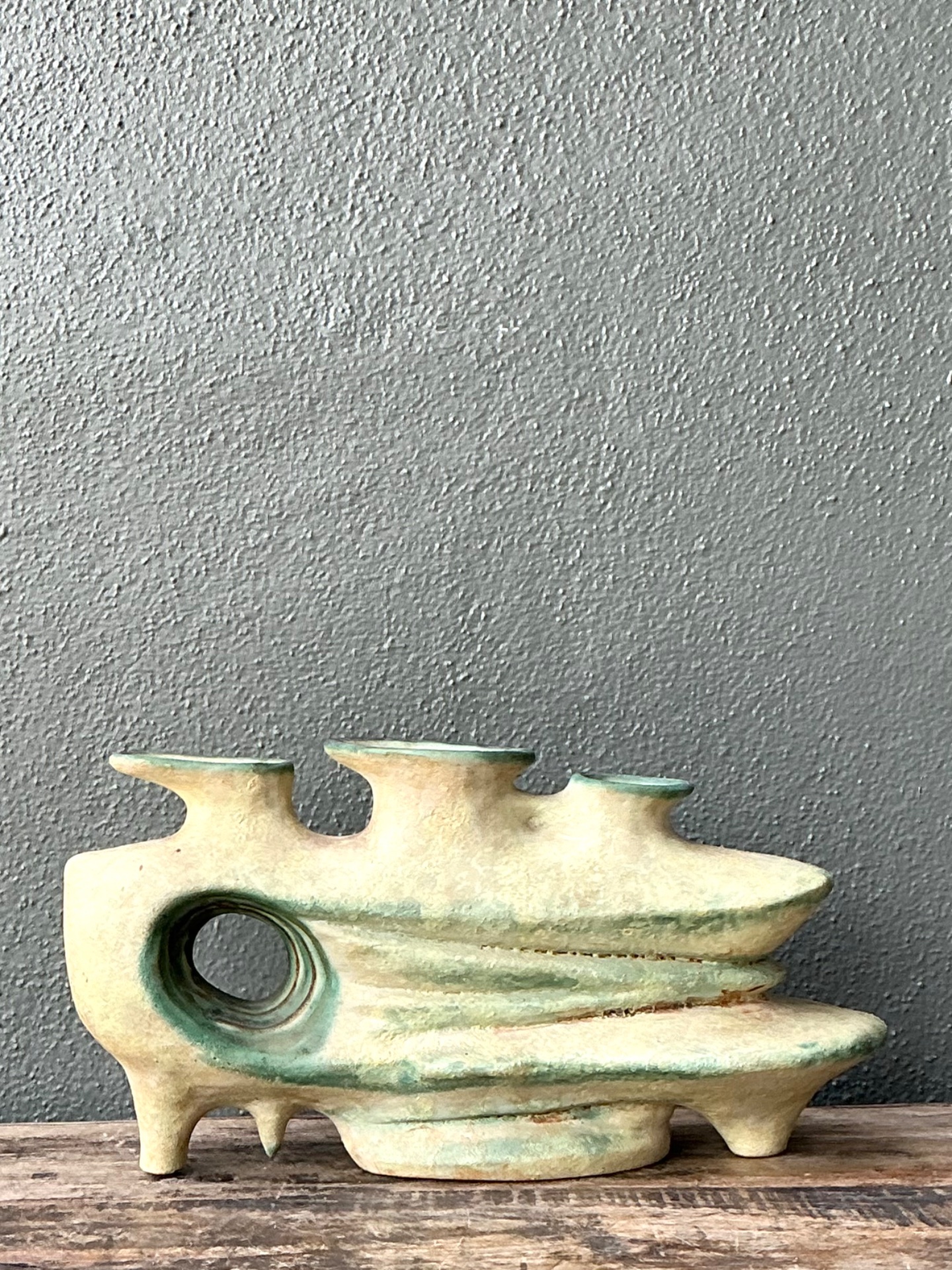 Vintage Organic Form Pottery Sculpture - Detail view