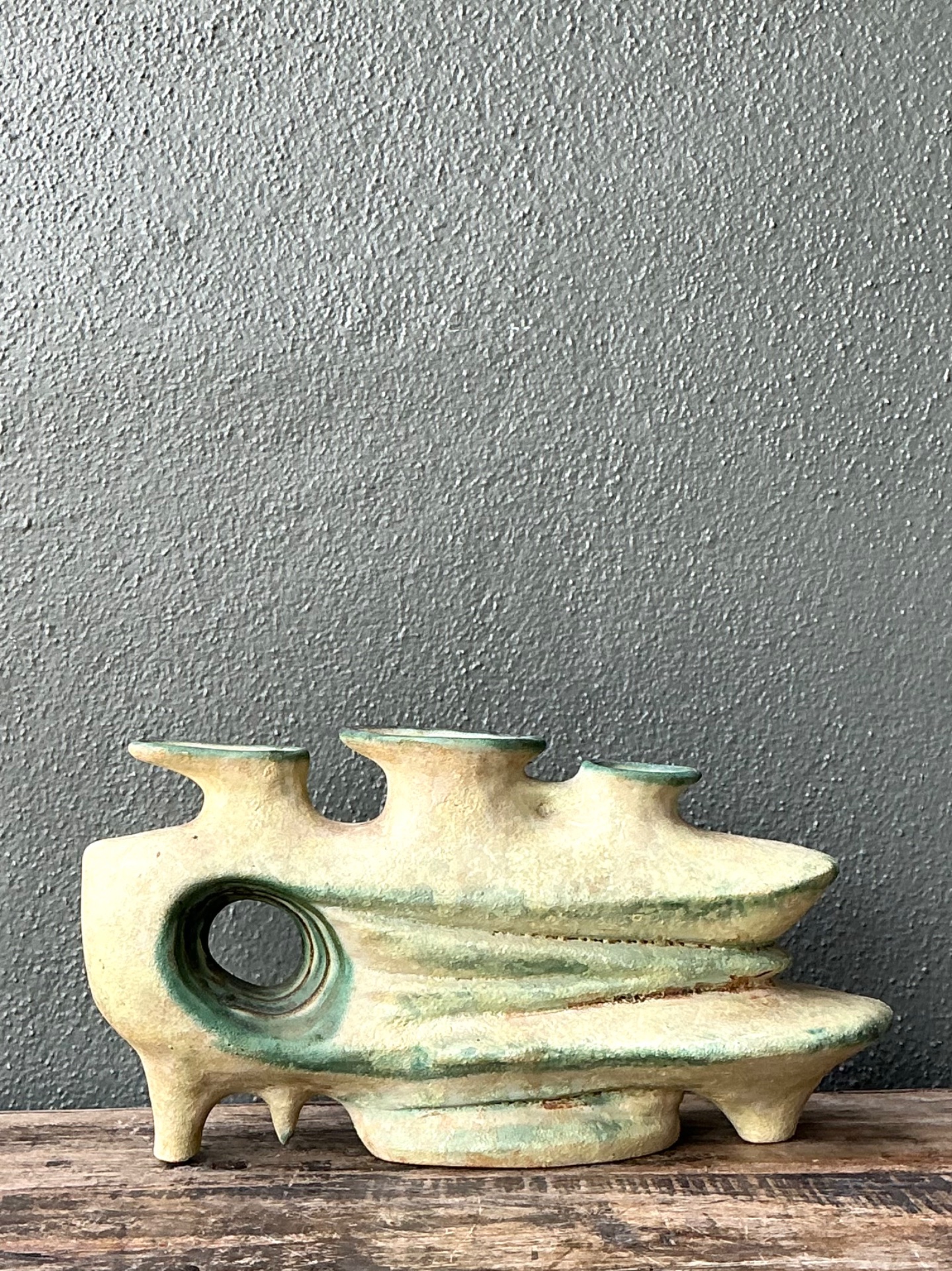 Vintage Organic Form Pottery Sculpture - Back view