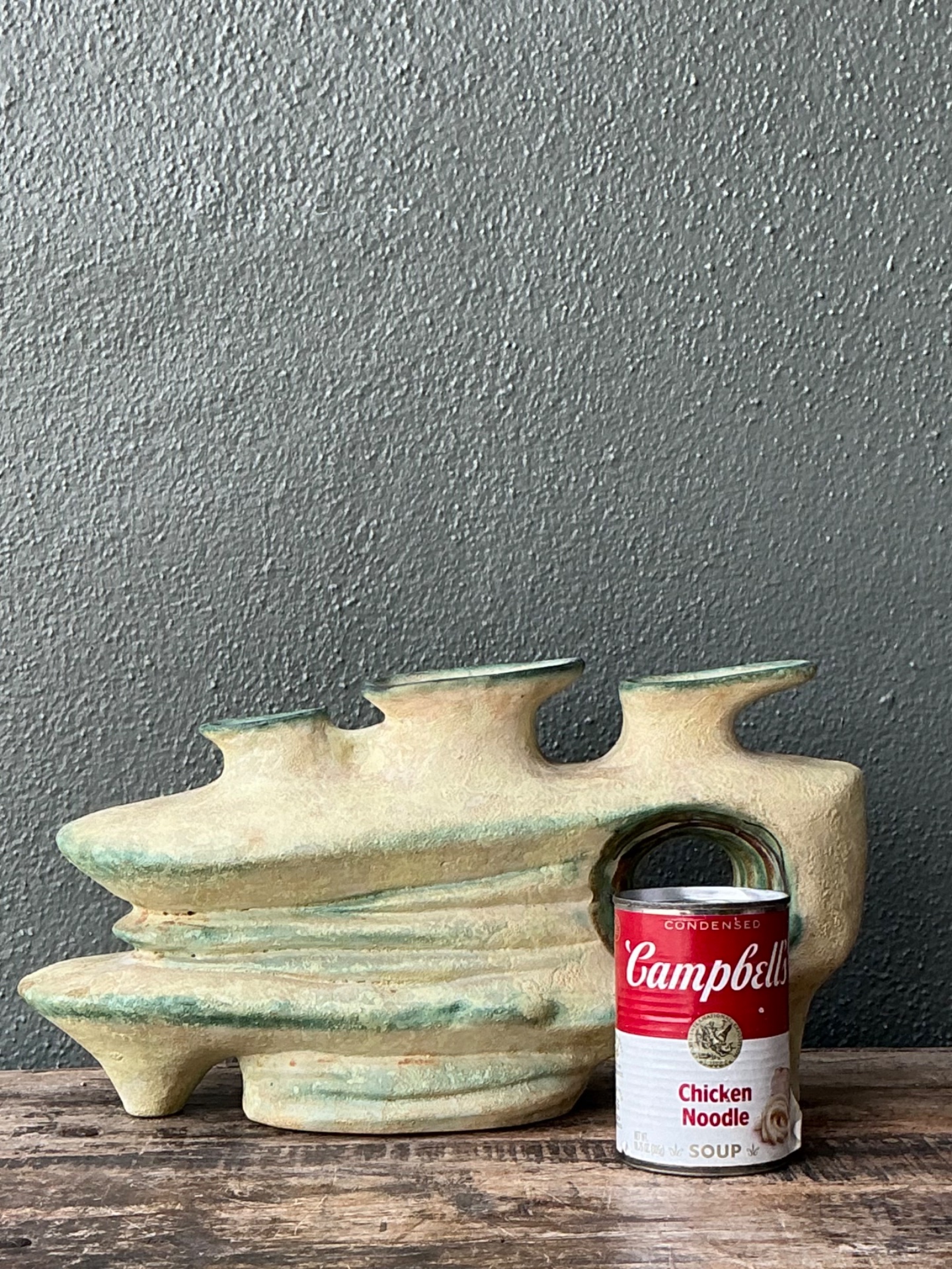 Vintage Organic Form Pottery Sculpture - Top view