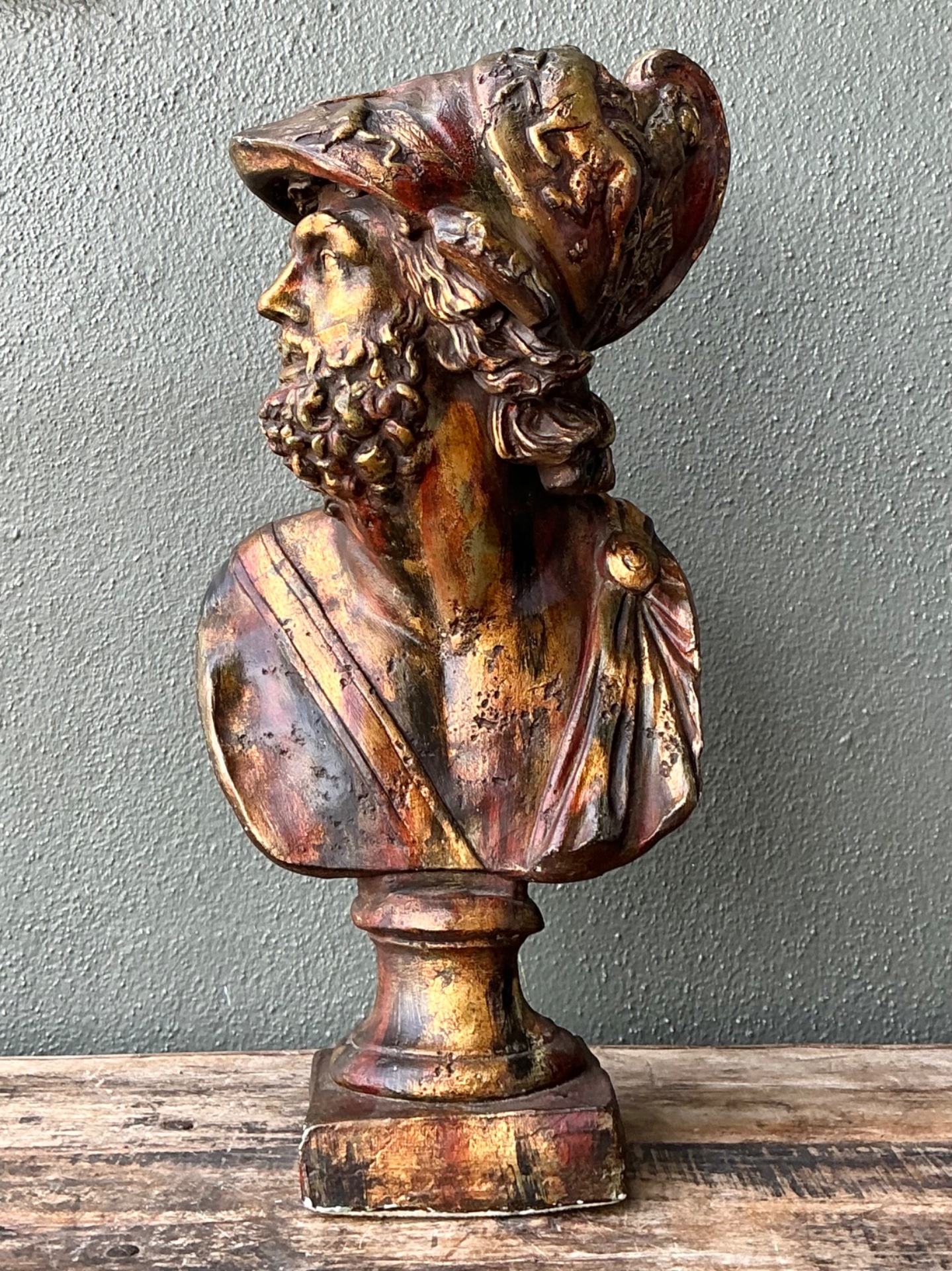 Vintage Classical Greek Style Bust Of Ajax - Top view