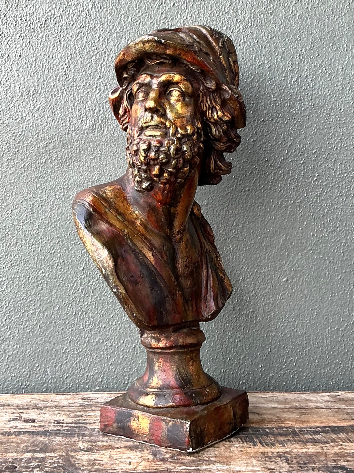 Vintage Classical Greek Style Bust Of Ajax - Side view