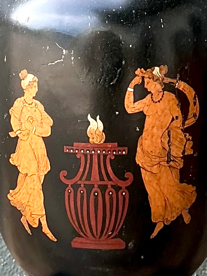Vintage Greek Revival Hand Painted Urn - Back view