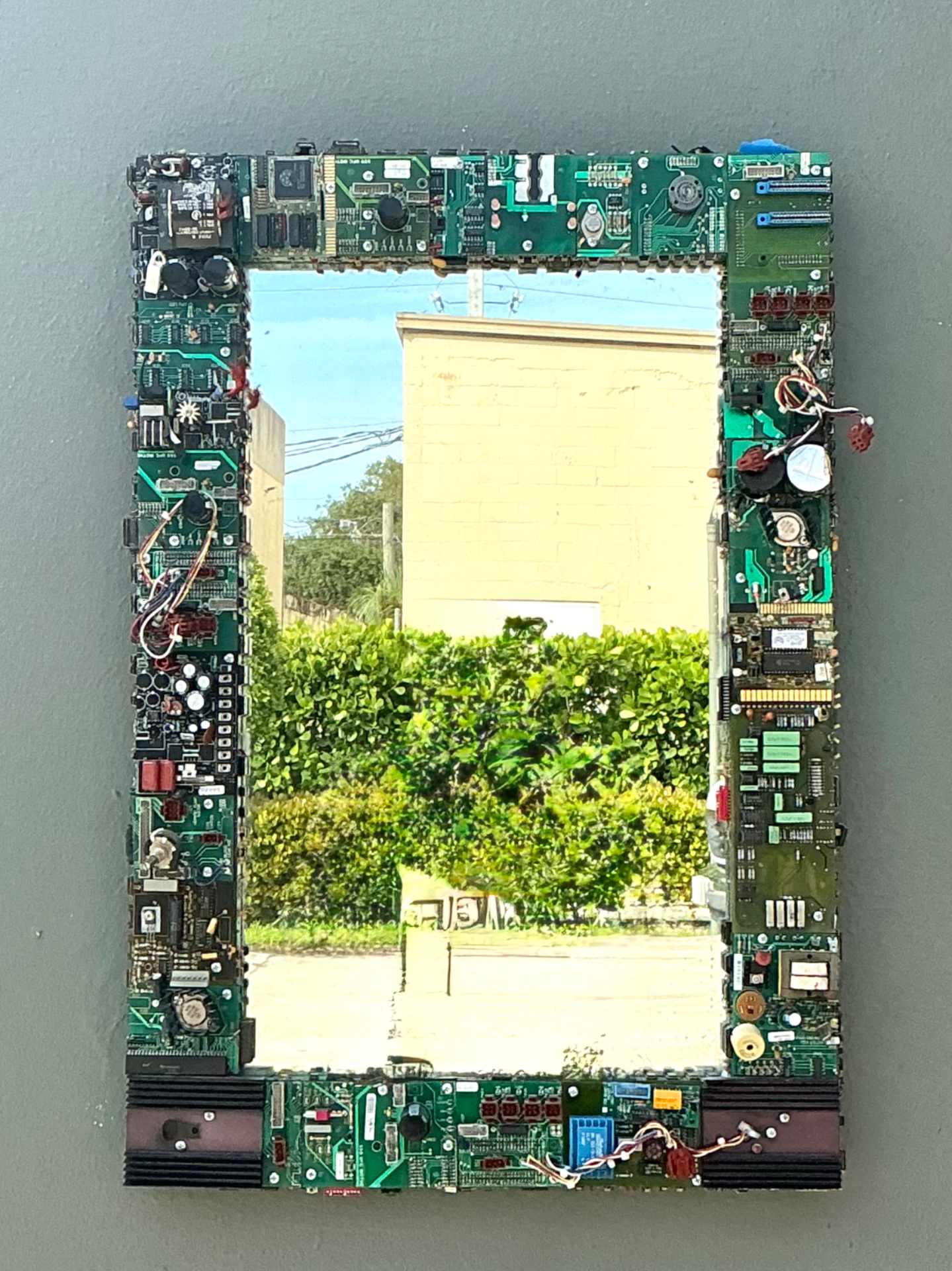 Vintage Circuit Board Frame Mirror - Back view