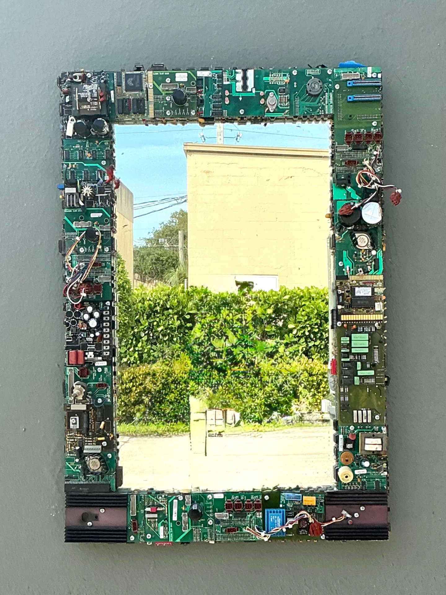 Vintage Circuit Board Frame Mirror - Detail view