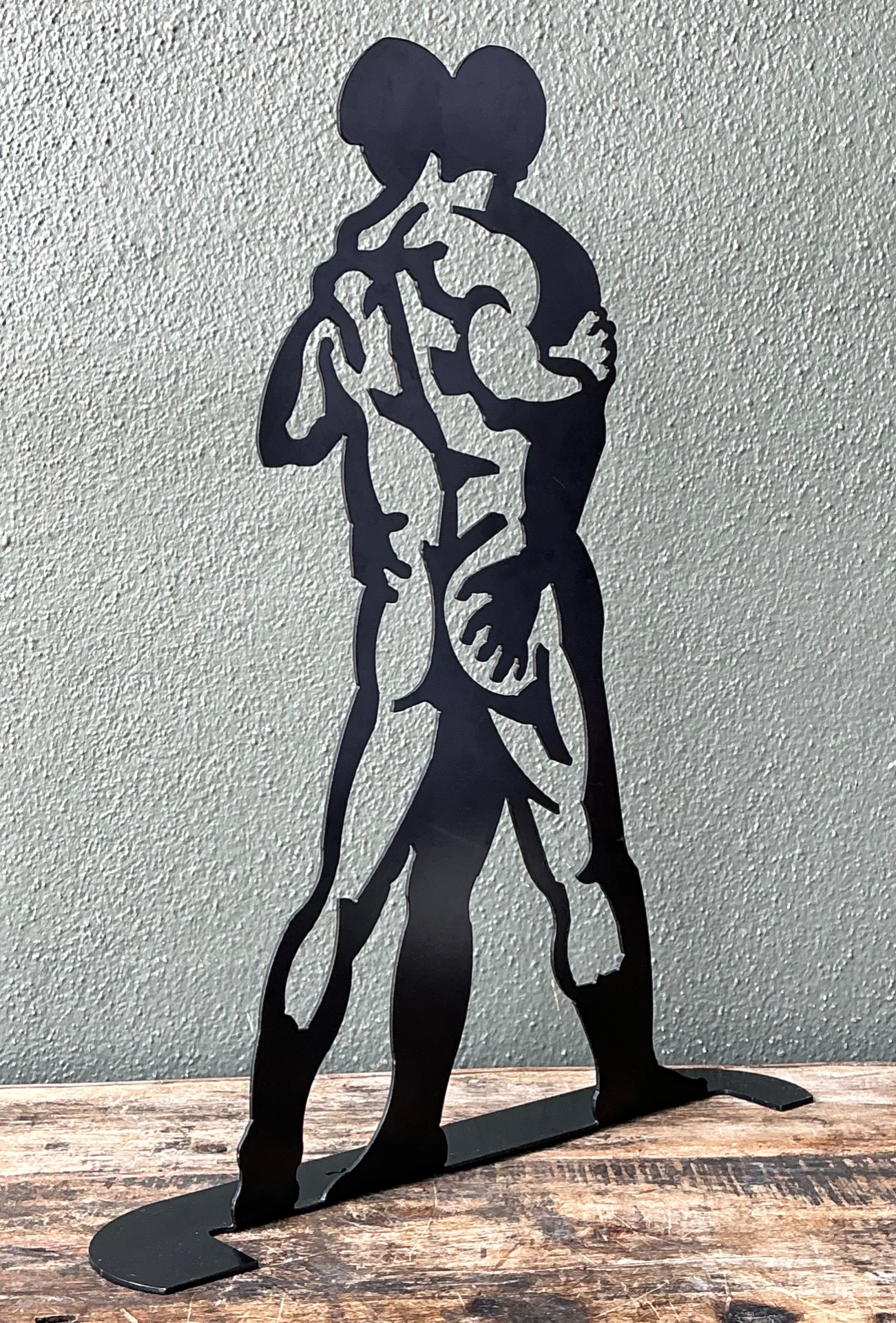 Vintage Metal Silhouette Sculpture - Side view