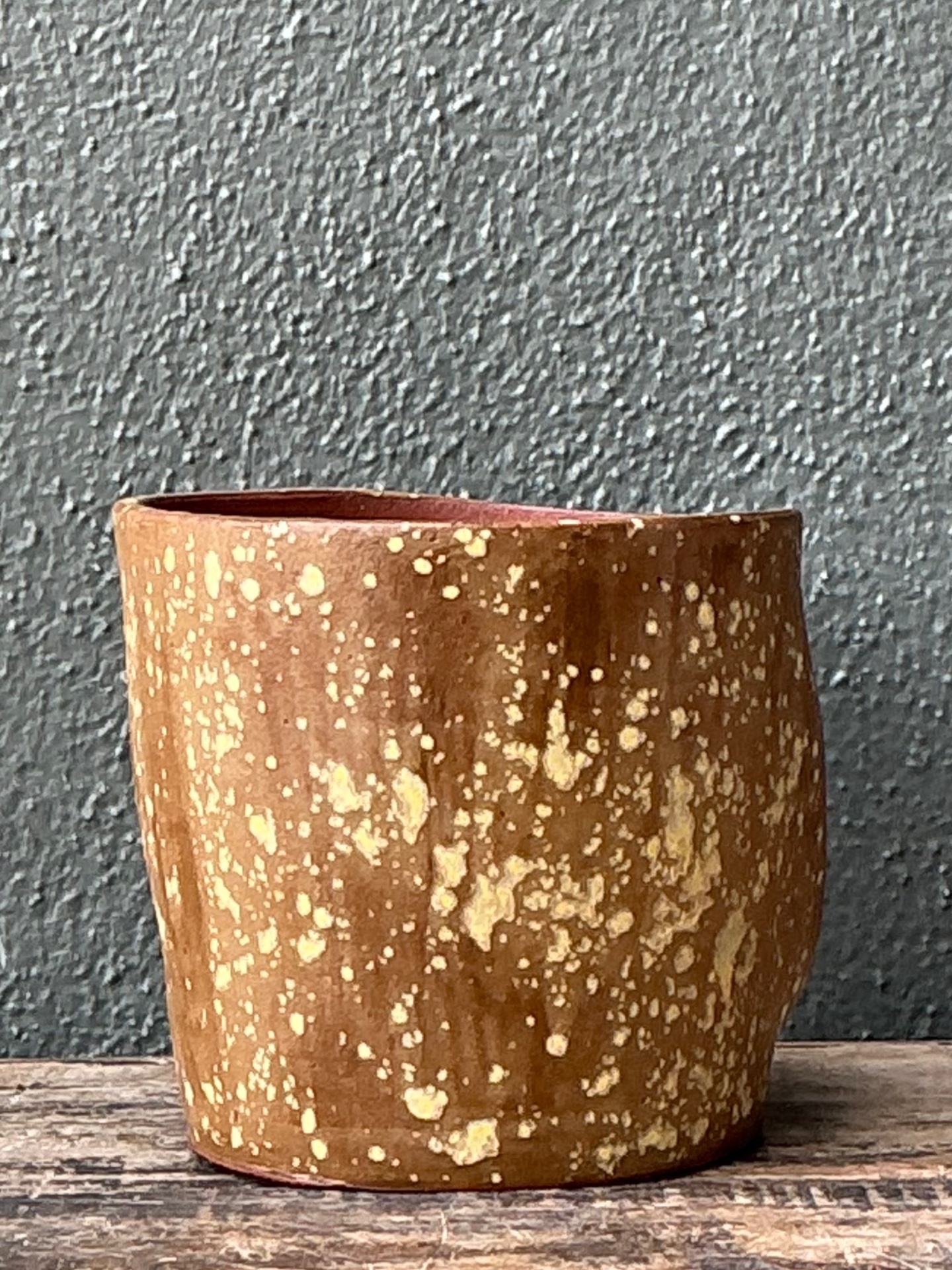 Vintage Handcrafted Ceramic Face Planter - Detail view