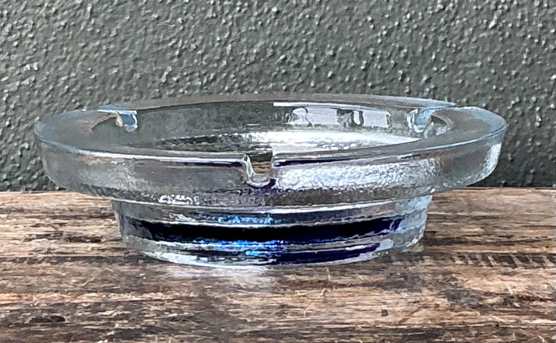 Vintage Mid-Century Modern Glass Ashtray - Back view