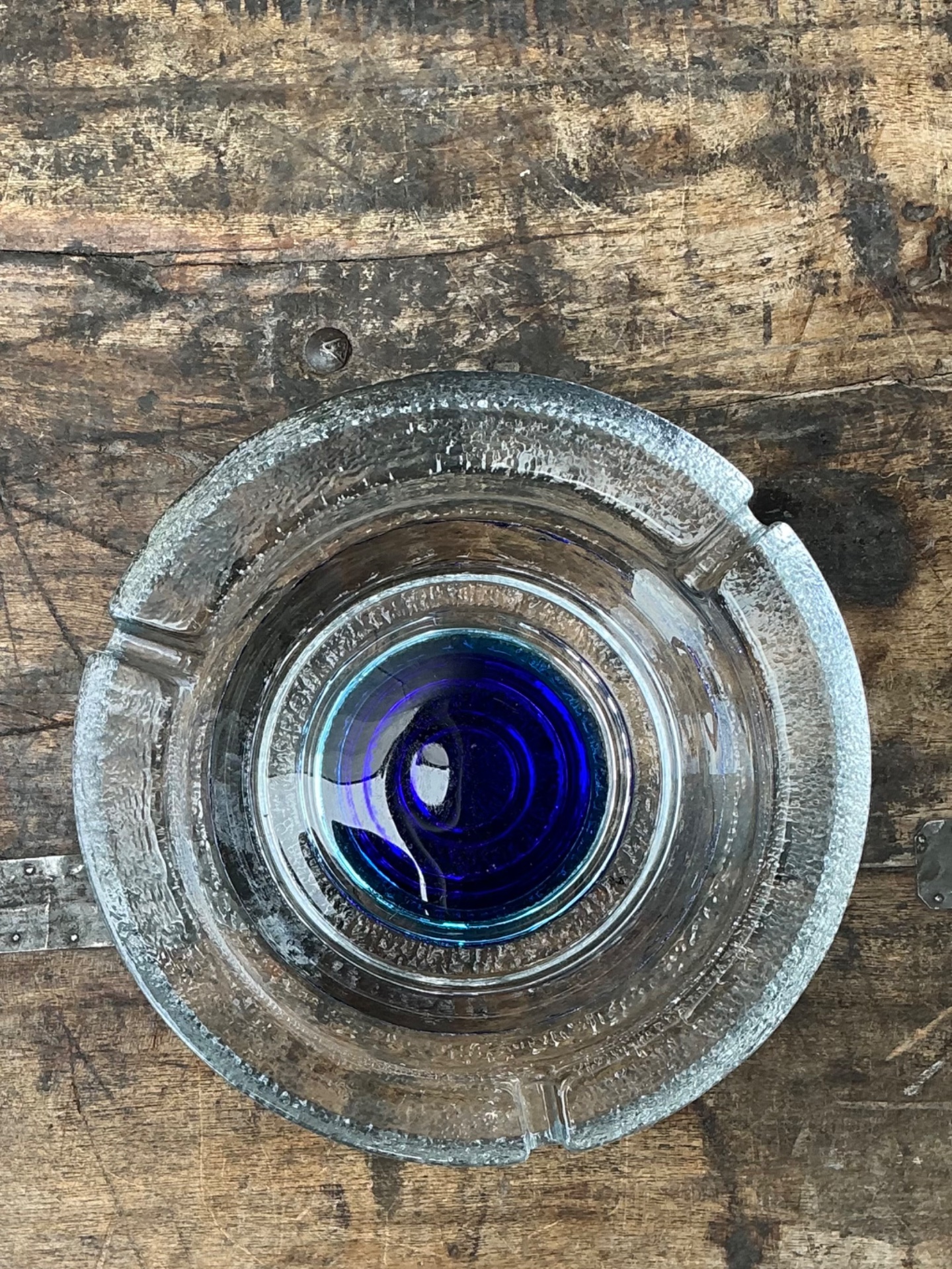 Vintage Mid-Century Modern Glass Ashtray - Side view