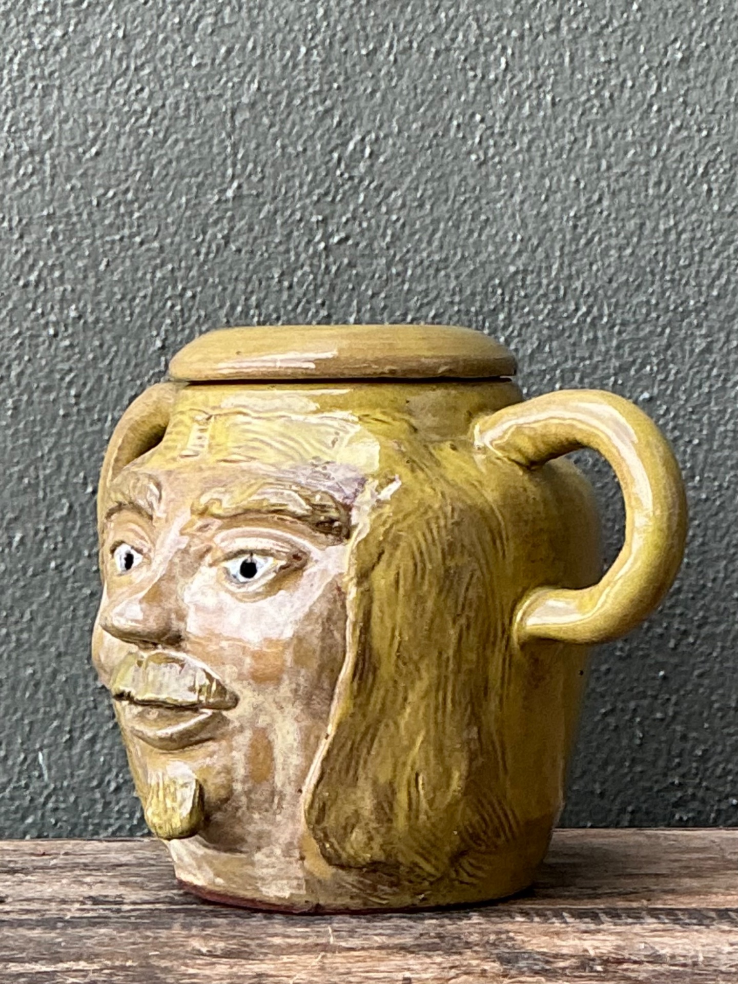 Vintage Face Jug with Lid - Detail view