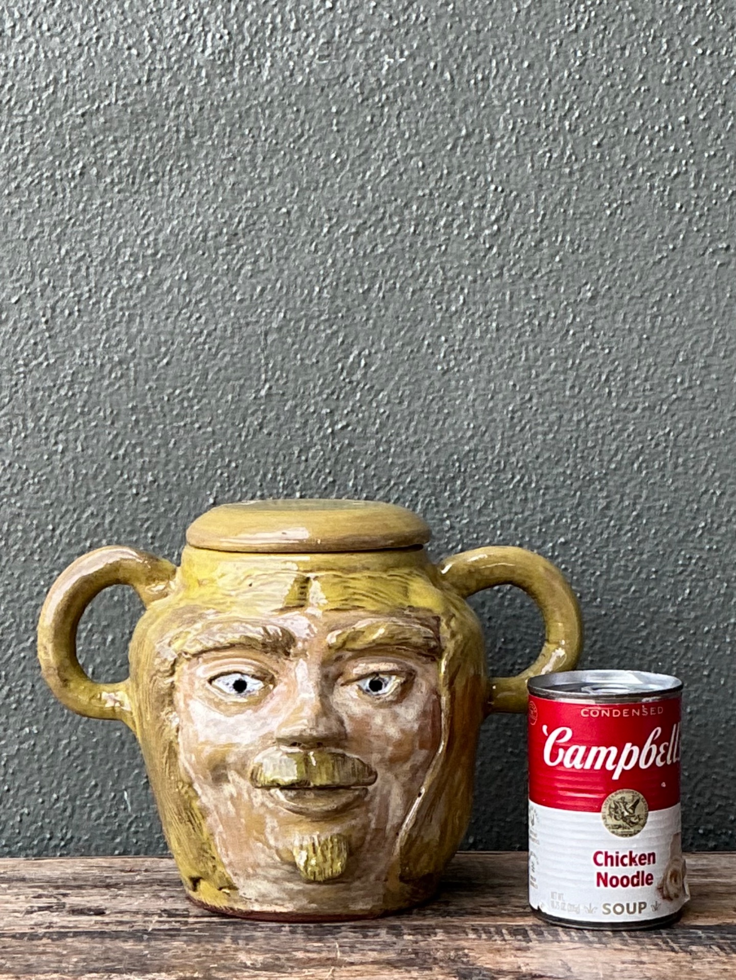 Vintage Face Jug with Lid - Side view