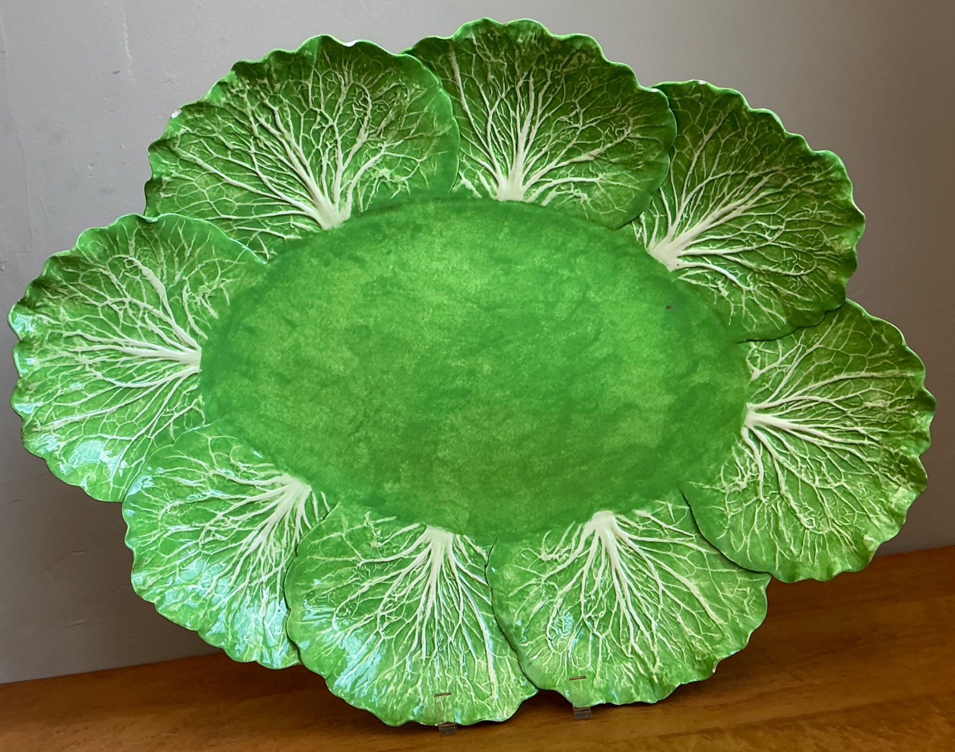 Vintage Dodie Thayer Cabbage Leaf Platter - Top view