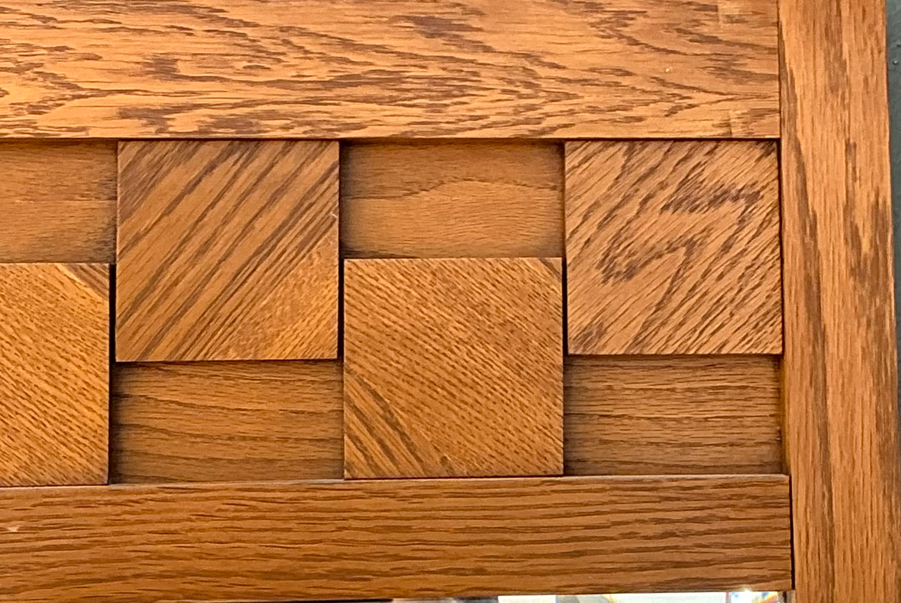 Vintage Lane “Staccato” Wood Mosaic Frame Mirror - Back view