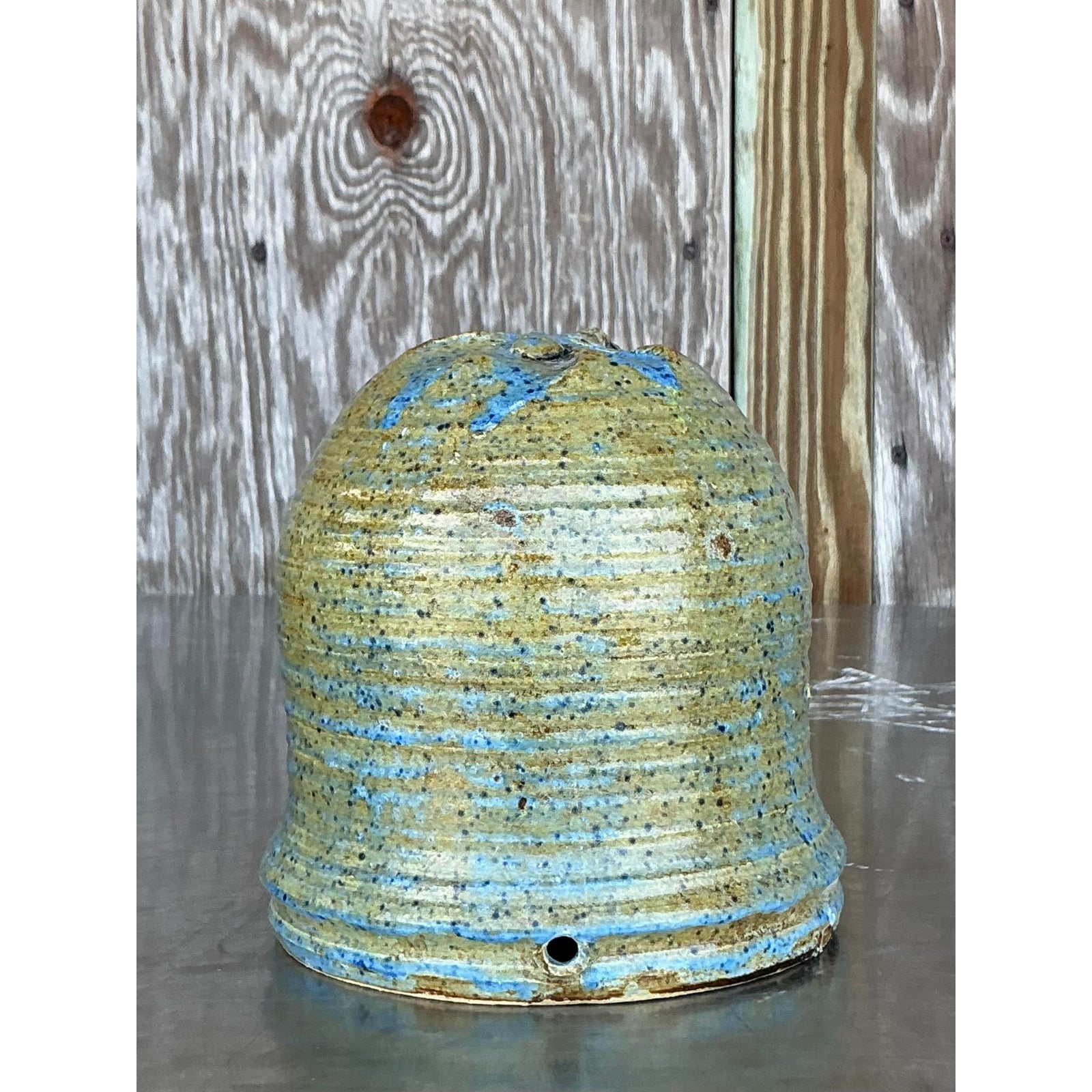 Late 20th Century Boho Hanging Studio Pottery Planter - Side view