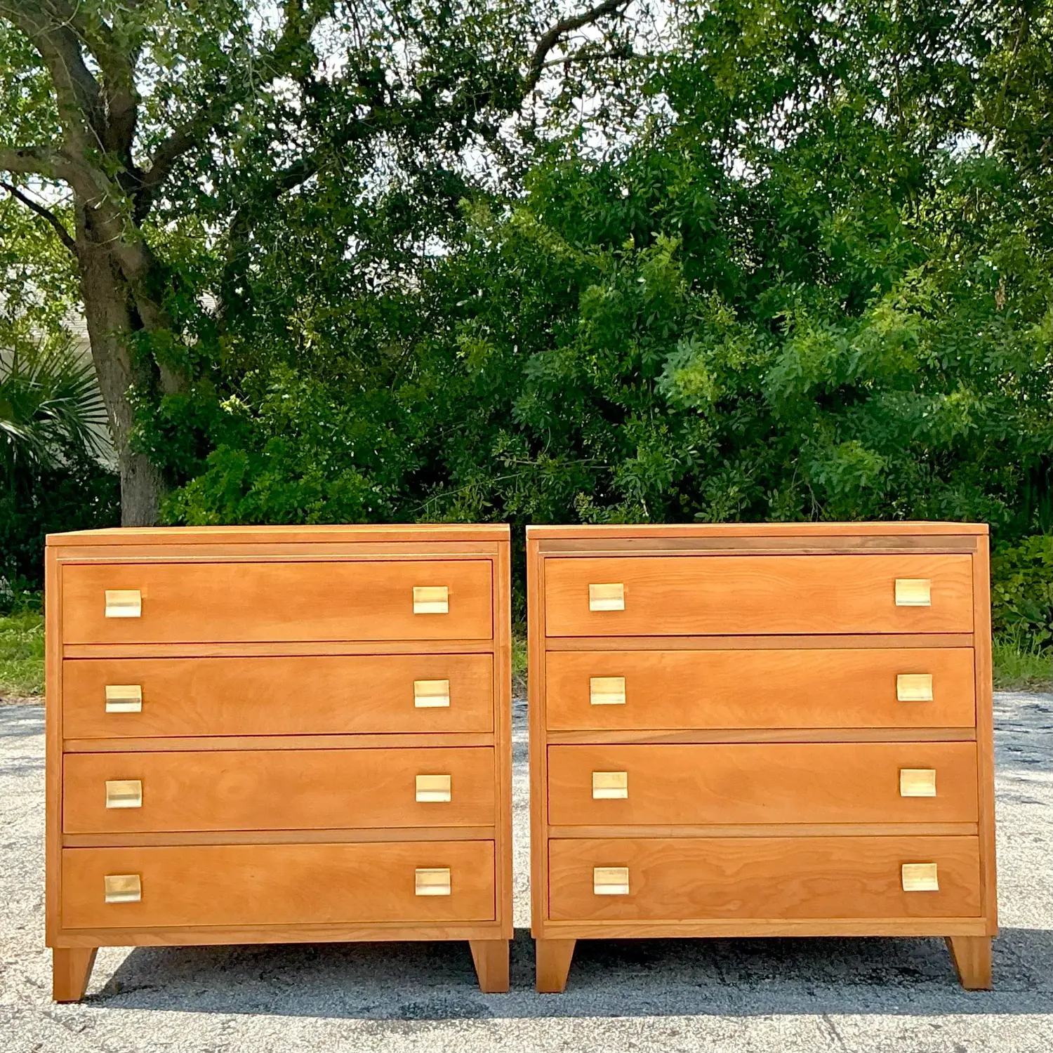 Mid 20th Century Vintage Rockford Chest of Drawers - a Pair - Back view