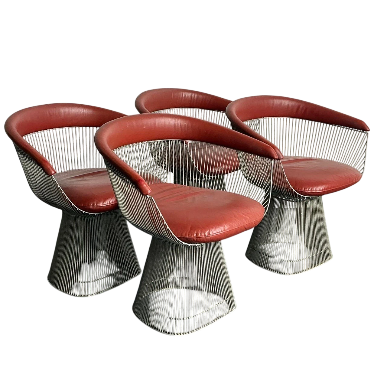 Vintage MCM Warren Platner for Knoll Chrome Dining Chairs - Set of 4 - Detail view