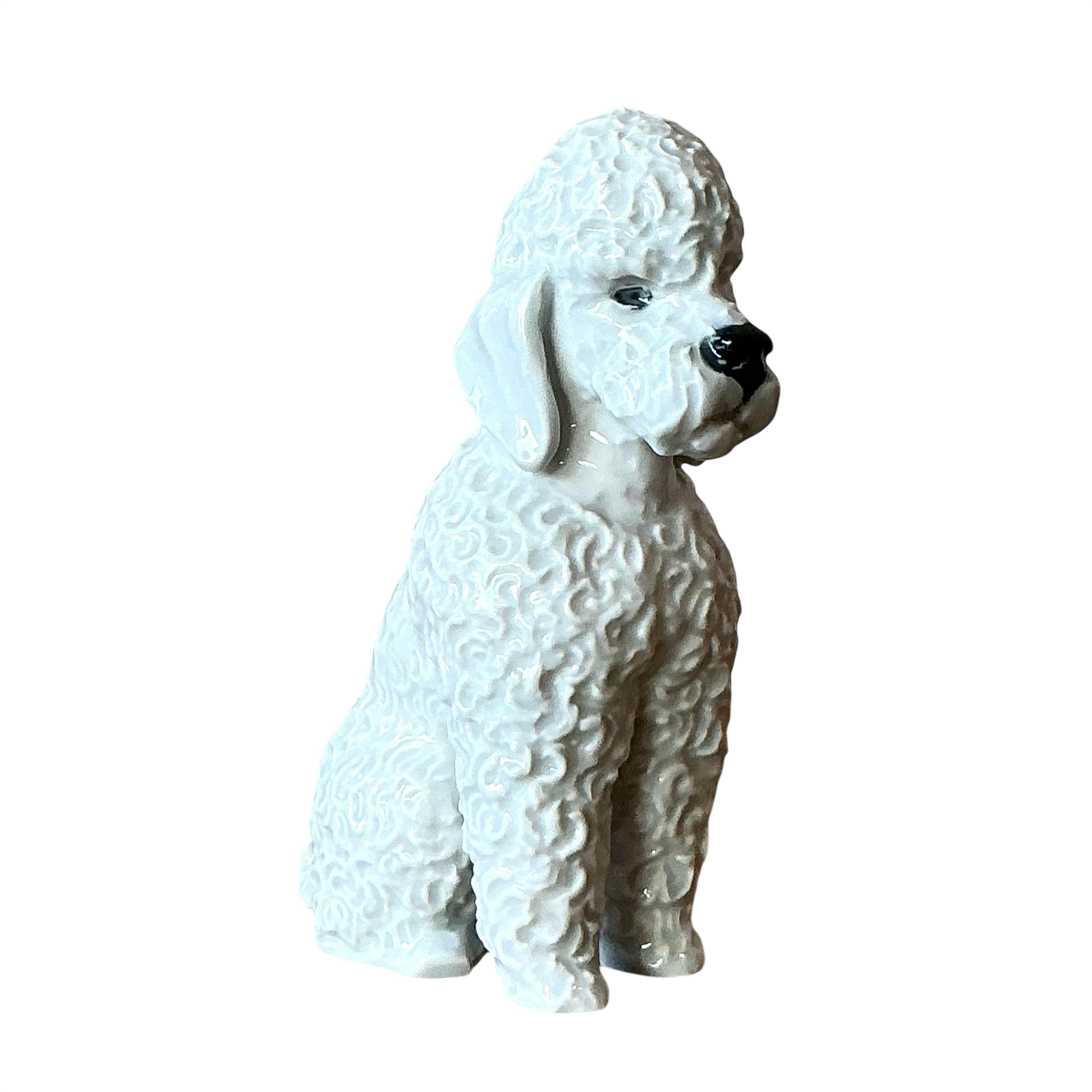 Vintage Regency Glazed Ceramic Poodle - Detail view