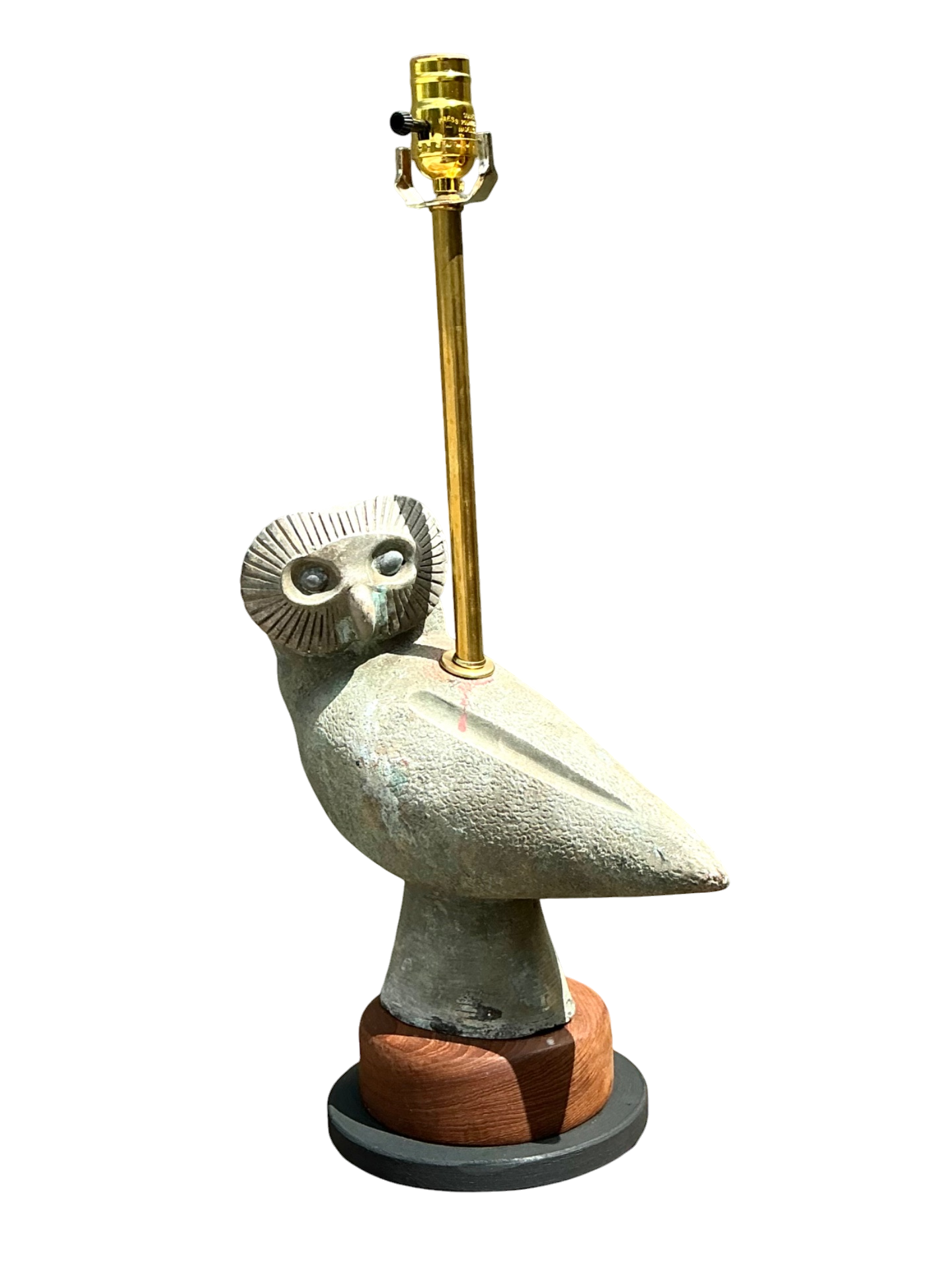 Vintage Ceramic Owl Sculpture Lamp