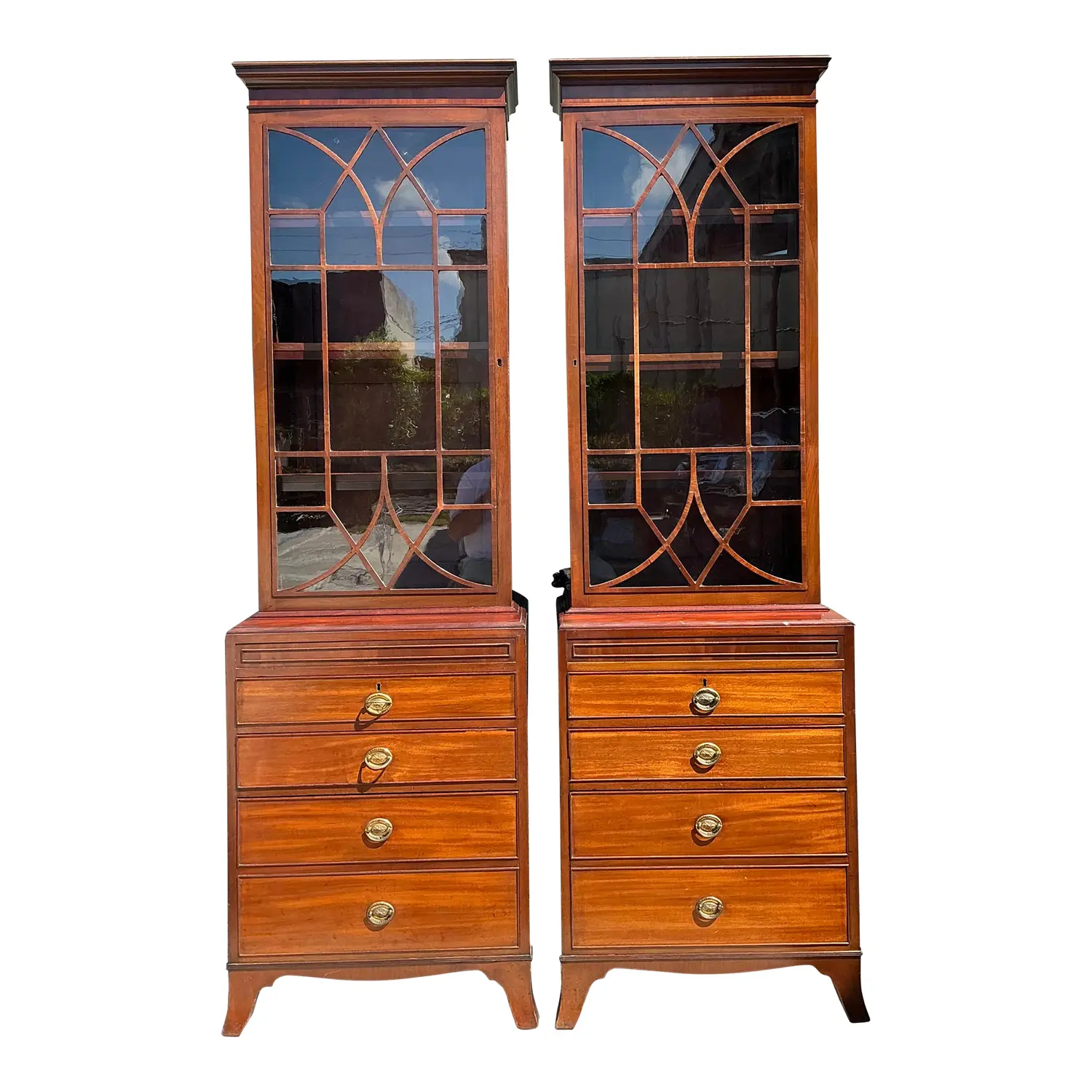 Vintage 19th Century George 111 Diminutive Cabinets - A Pair