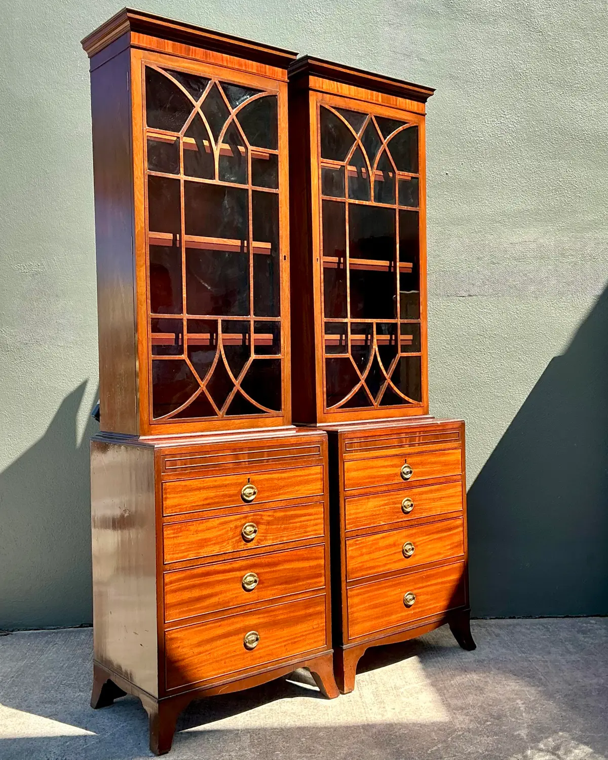Vintage 19th Century George 111 Diminutive Cabinets - A Pair - Back view