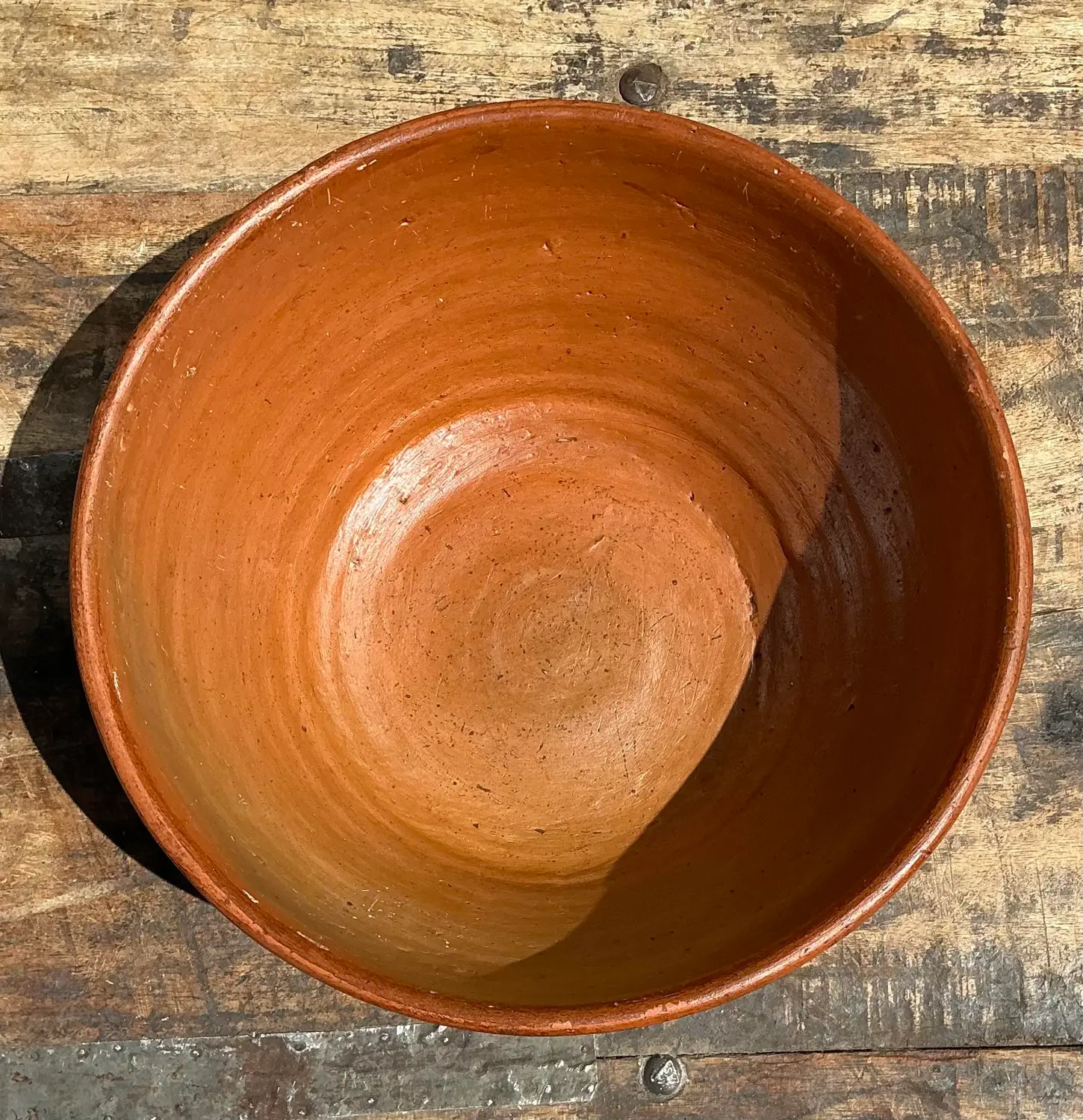 Vintage Abstract Geometric Ceramic Bowl - Side view