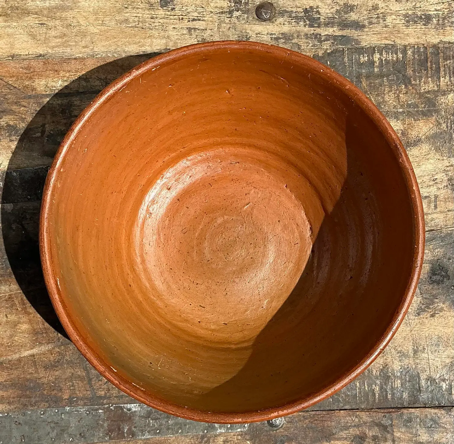 Vintage Abstract Geometric Ceramic Bowl - Back view