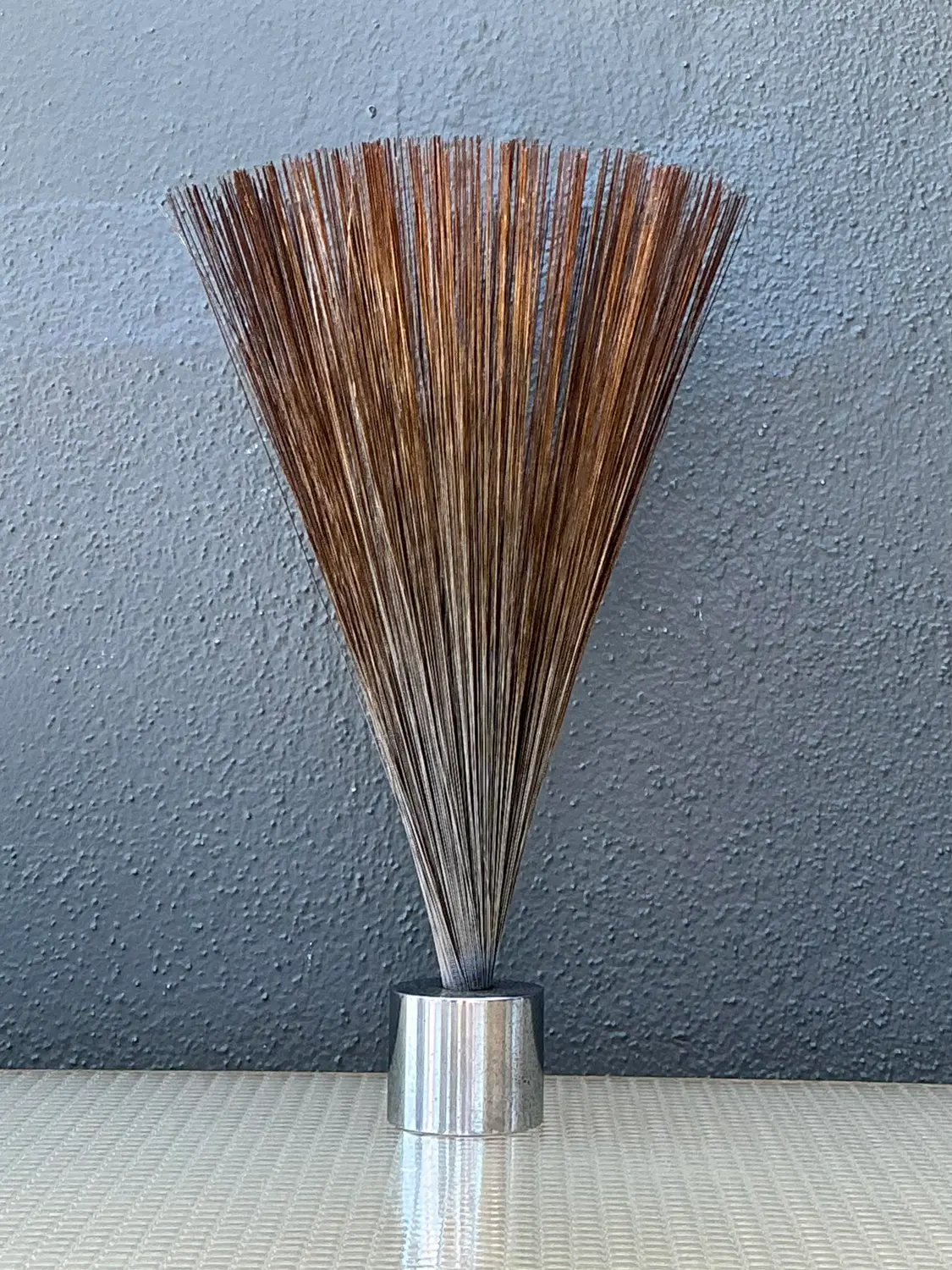 Vintage Abstract Wire Spray Kinetic Sculpture - Side view