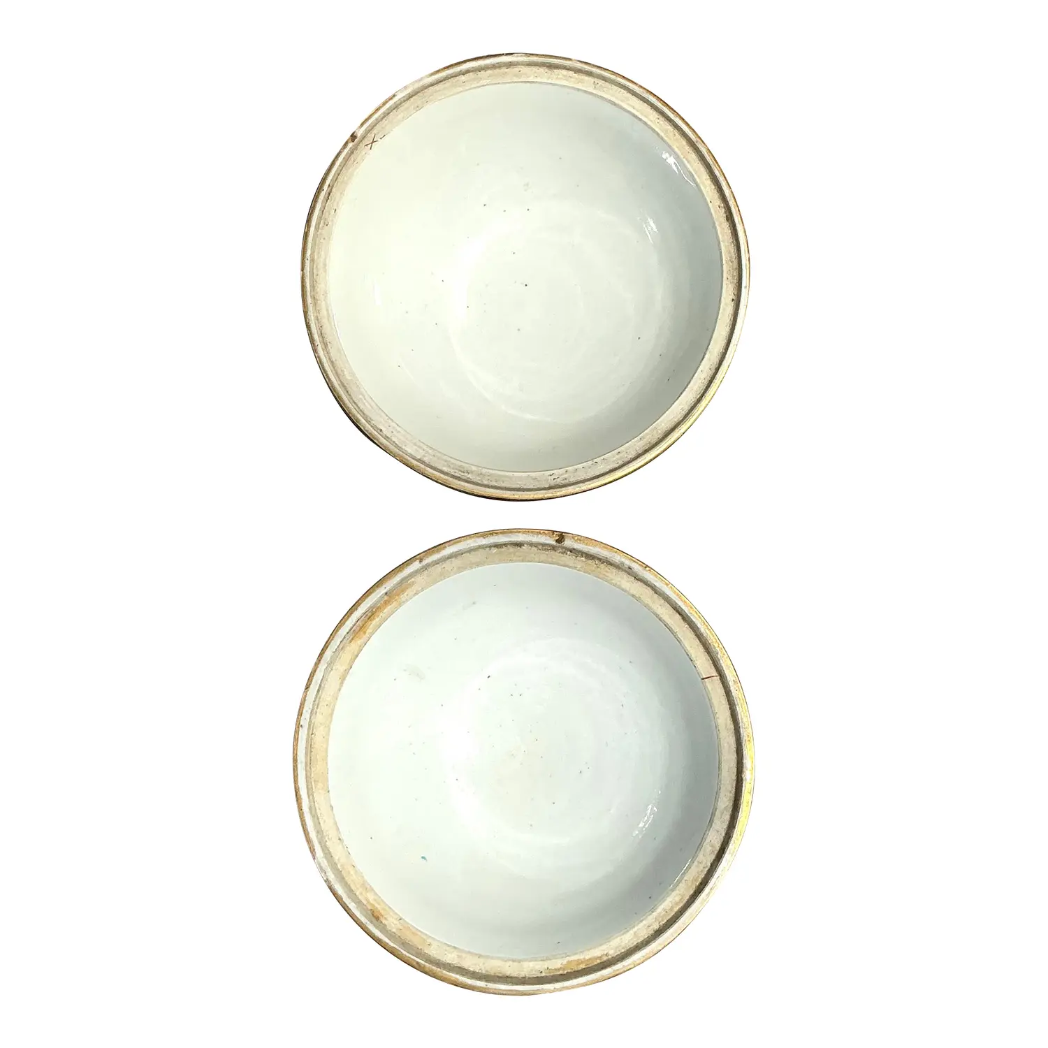 Vintage Asian Glazed Ceramic Bowls - A Pair