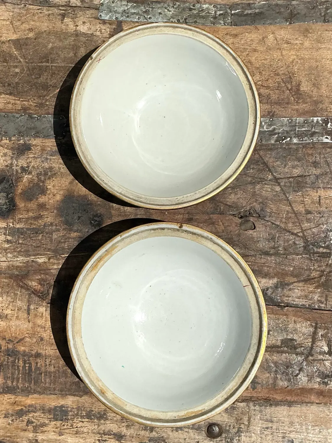 Vintage Asian Glazed Ceramic Bowls - A Pair - Top view