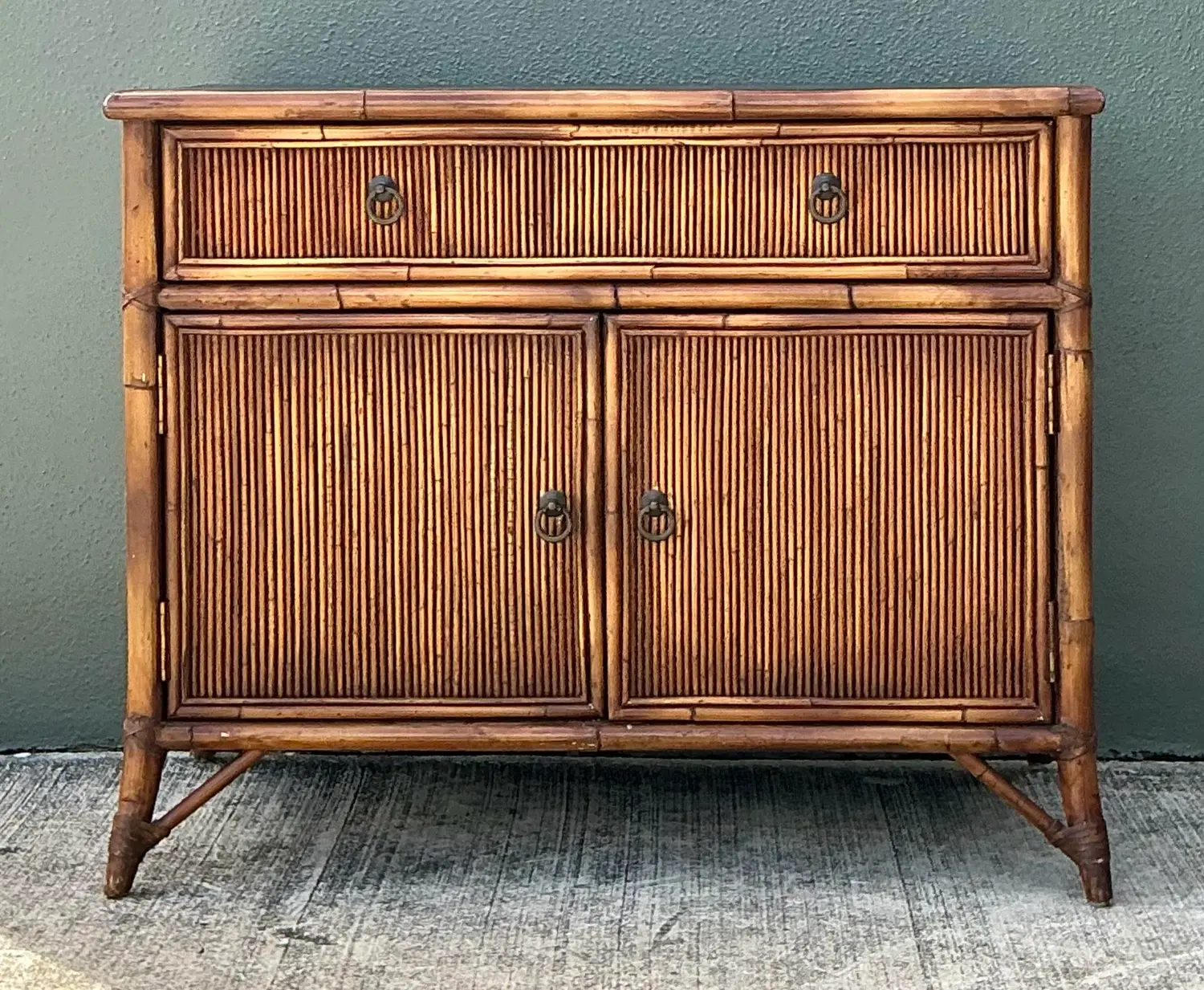 Vintage Baker Milling Road Pencil Reed Sideboard - Detail view