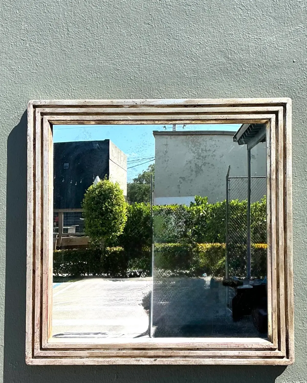 Vintage Baker Milling Road Silver Leaf Mirror - Back view