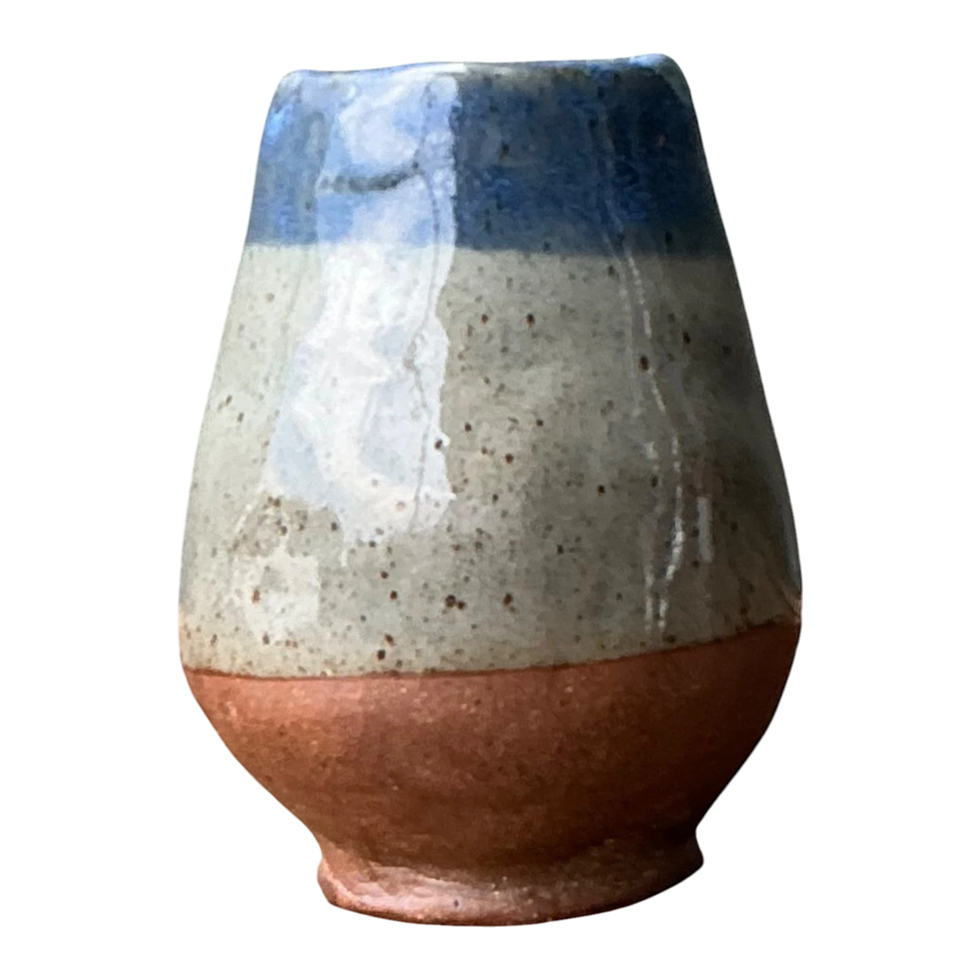 Vintage Blue and Gray Ceramic Vase