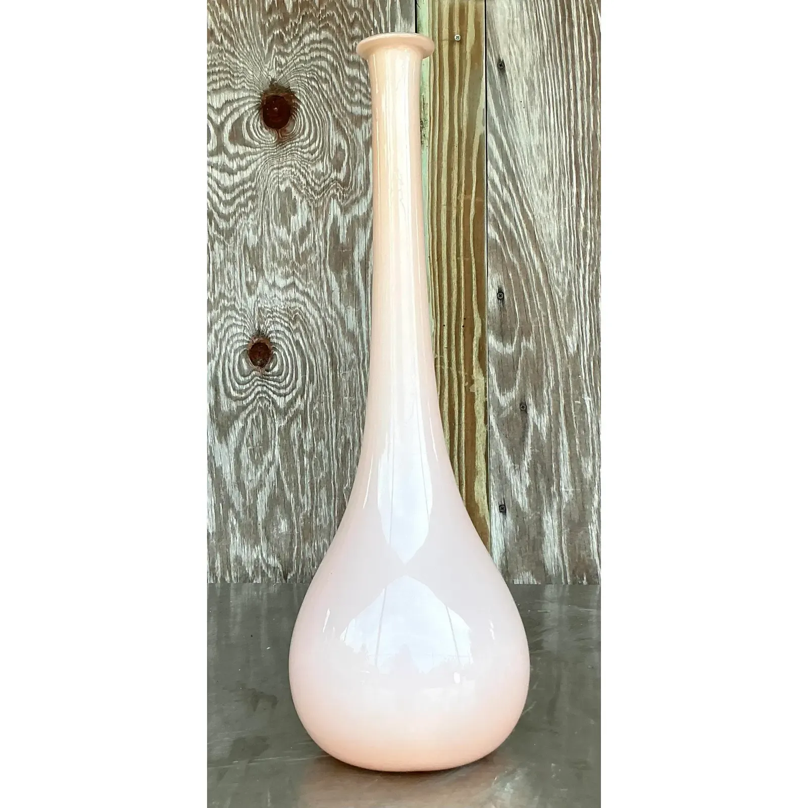 Vintage Boho Blown Glass Vase - Side view