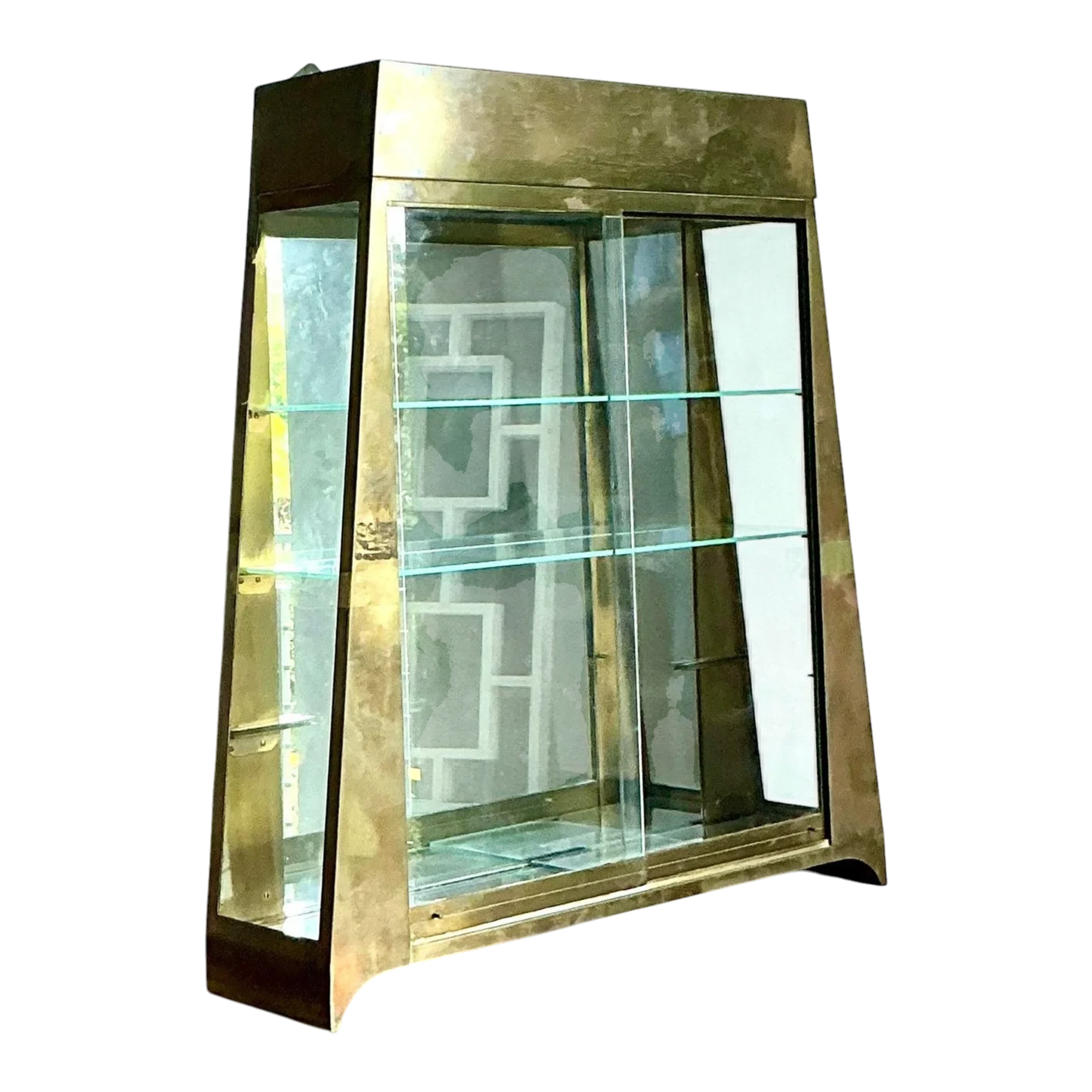 Vintage Boho Brass Tabletop Etagere
