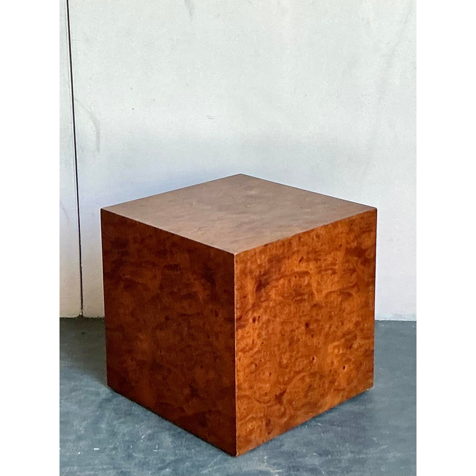 Vintage Boho Burl Wood Block - Side view