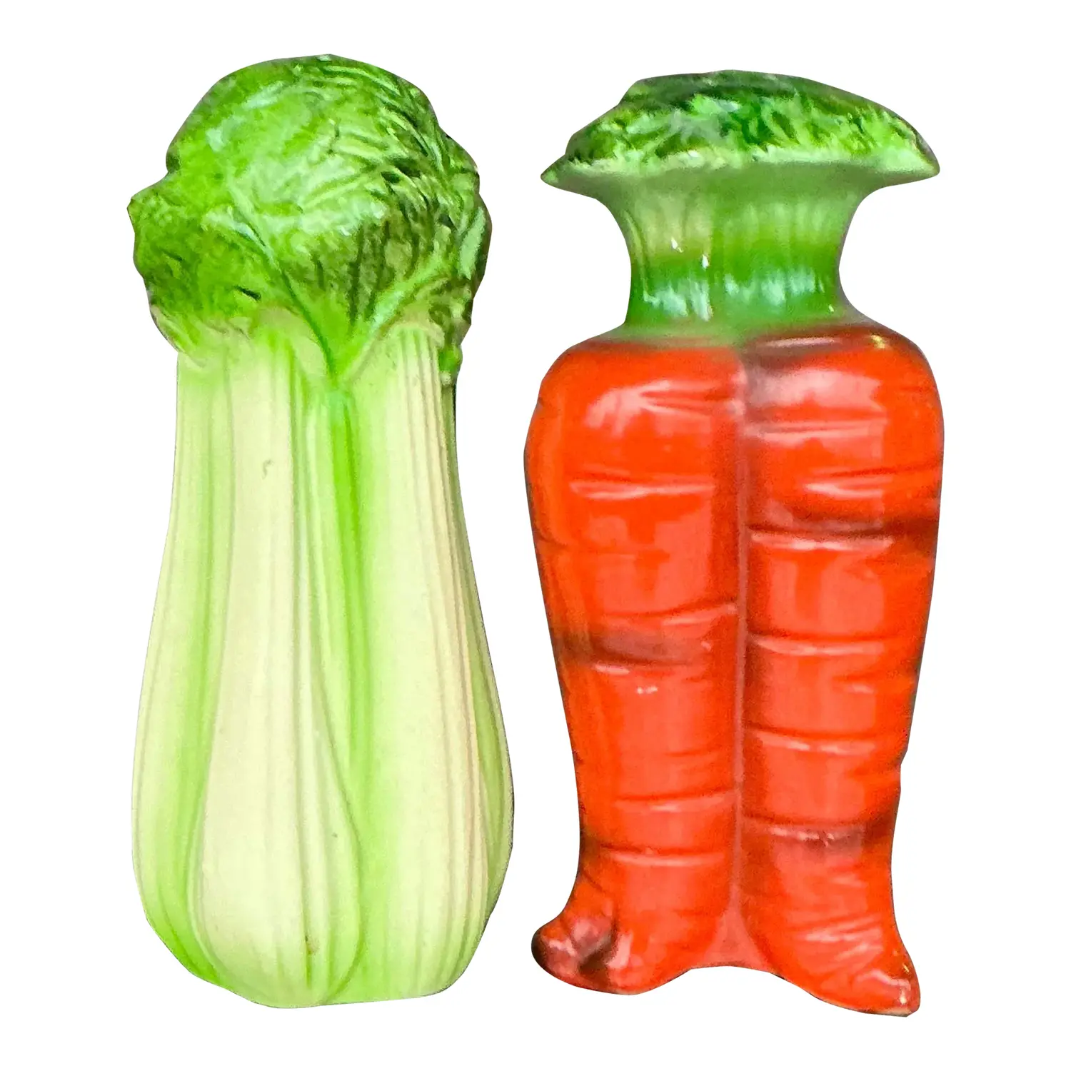 Vintage Boho Carrots and Celery Salt and Pepper Shaker Set