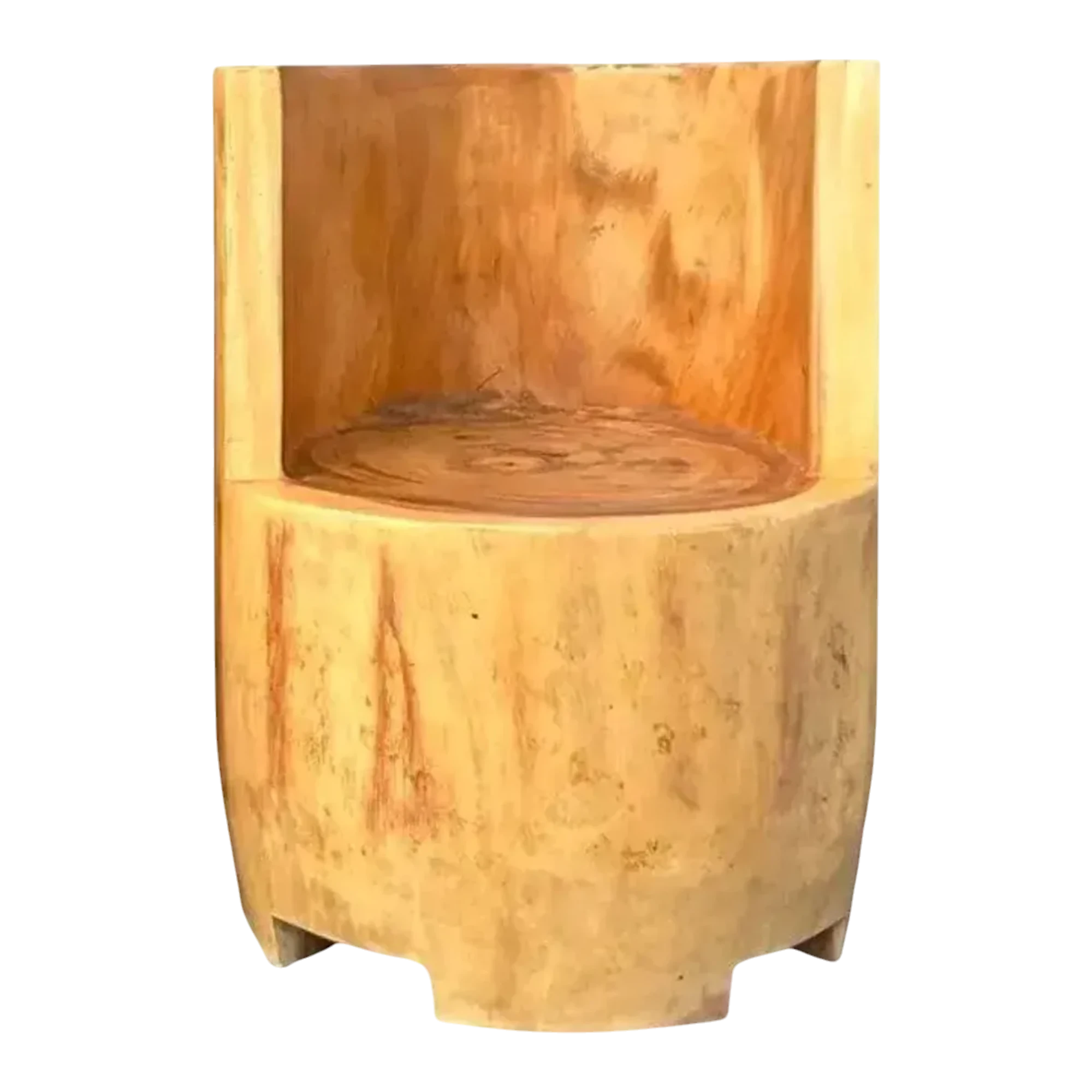 Vintage Boho Carved Tree Trunk Chair