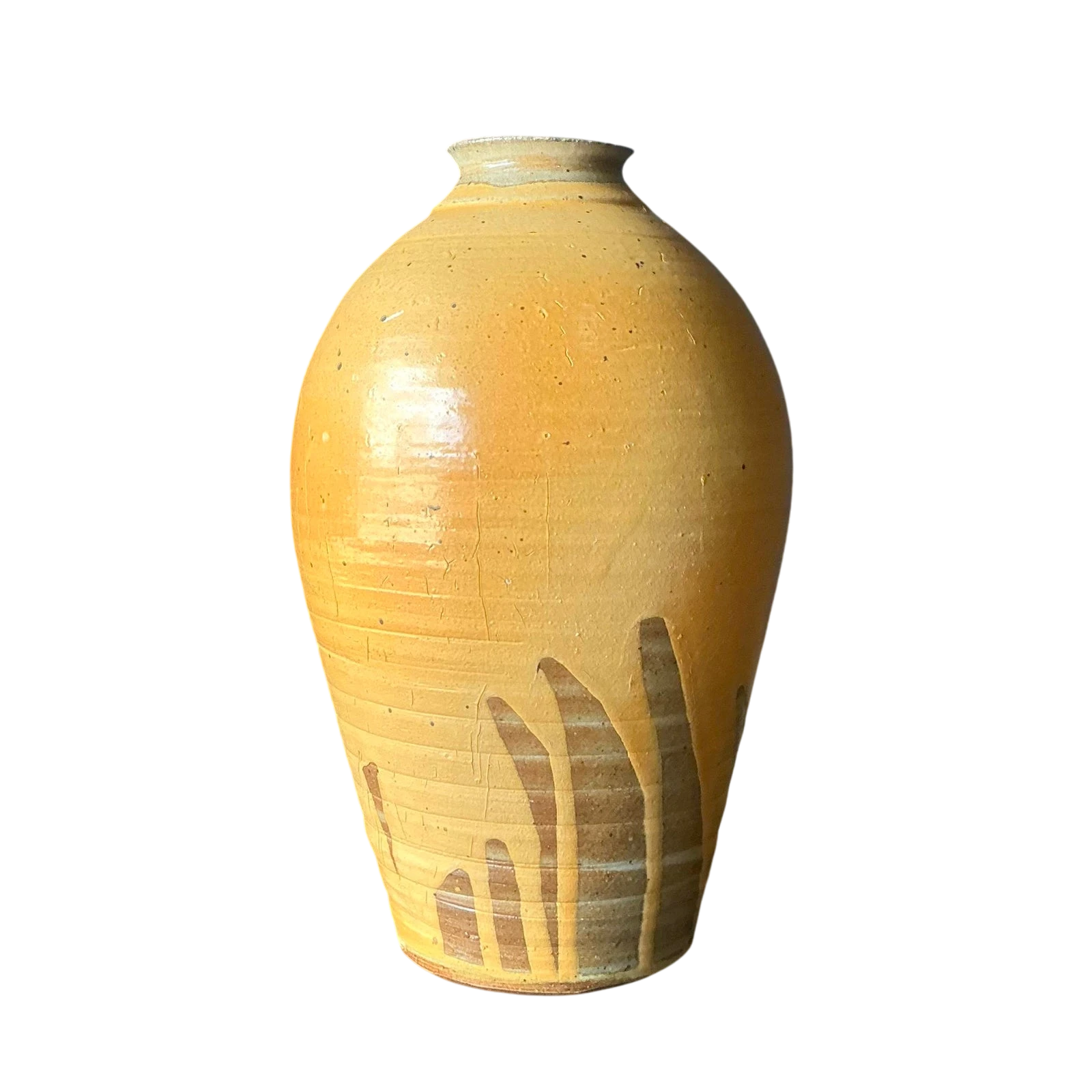 Vintage Boho Drip Glaze Studio Pottery Vase - Detail view