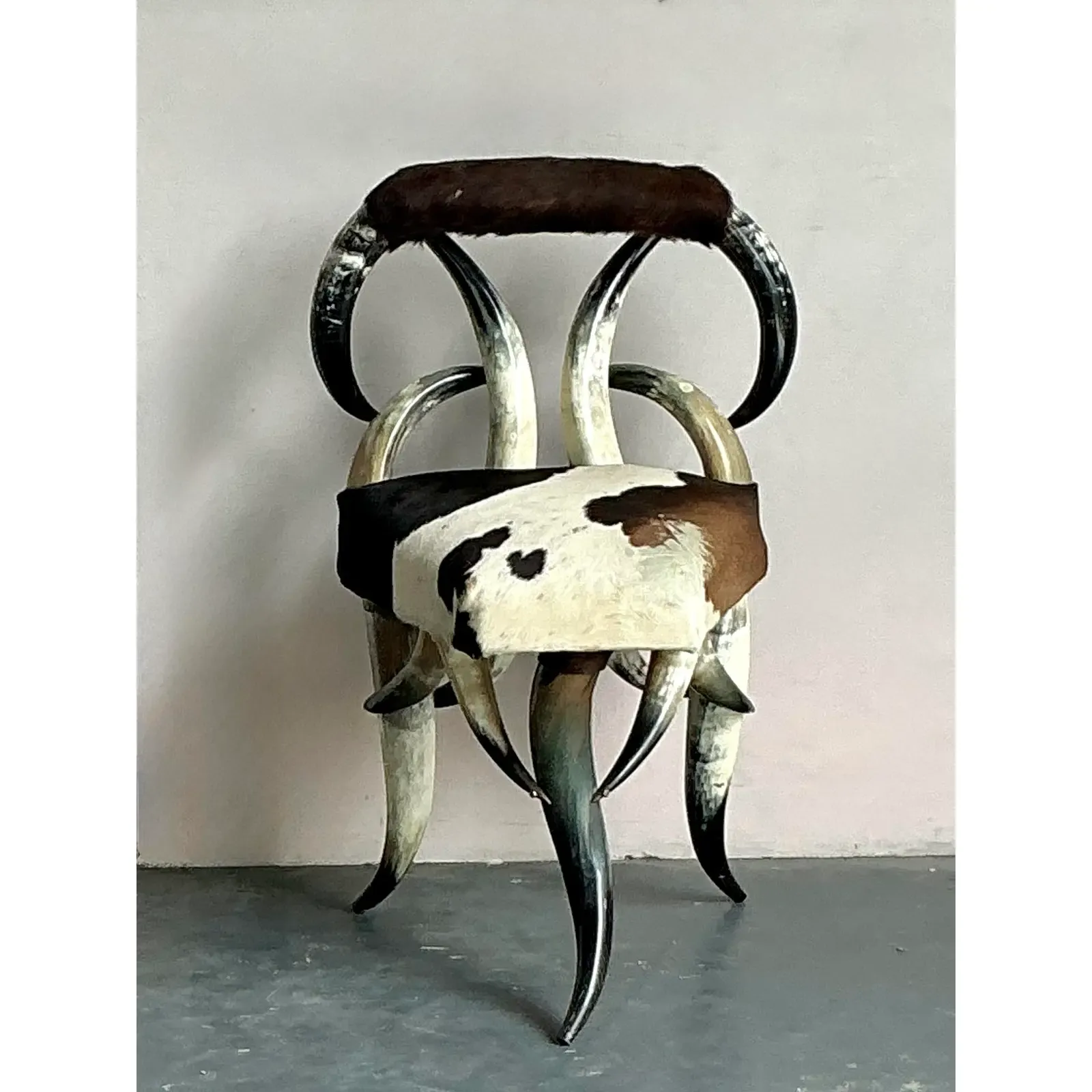 Vintage Boho Horn Chair - Side view