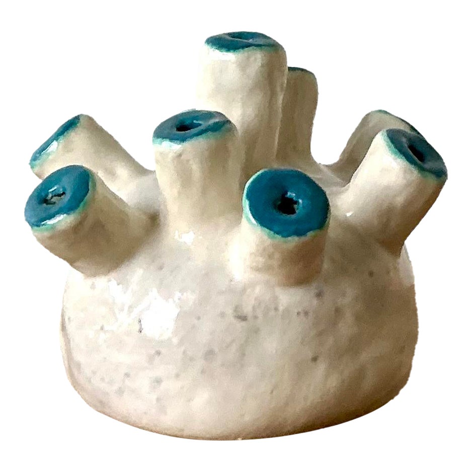Vintage Boho Original Studio Pottery Biomorphic Vase