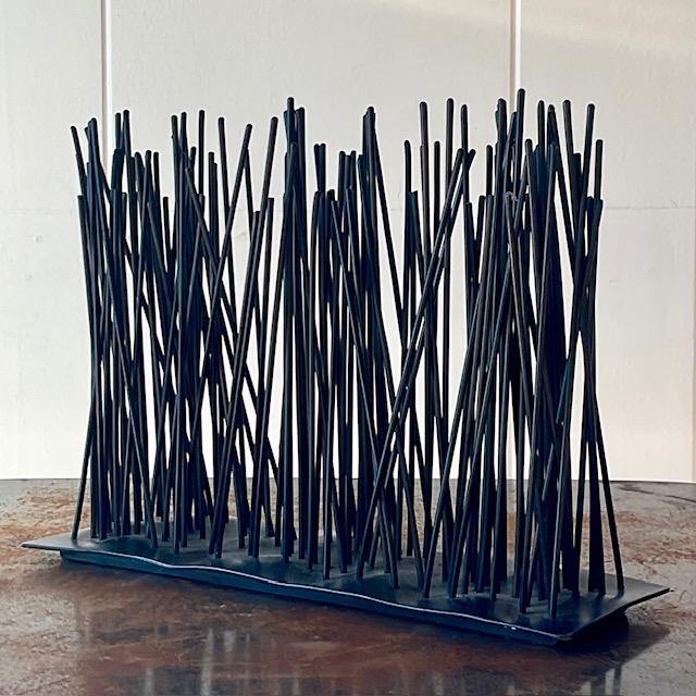 Vintage Boho Palecek Abstract Metal Sculpture - Detail view