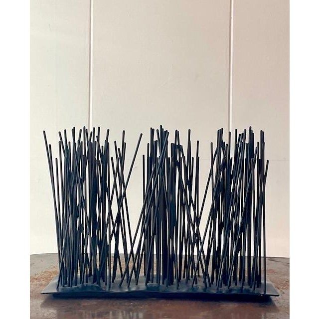 Vintage Boho Palecek Abstract Metal Sculpture - Side view