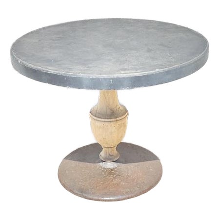 Vintage Boho Patinated Cafe Table - Top view