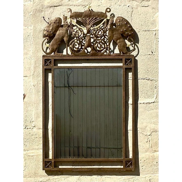 Vintage Boho Punch Cut Phoenix Mirror - Back view