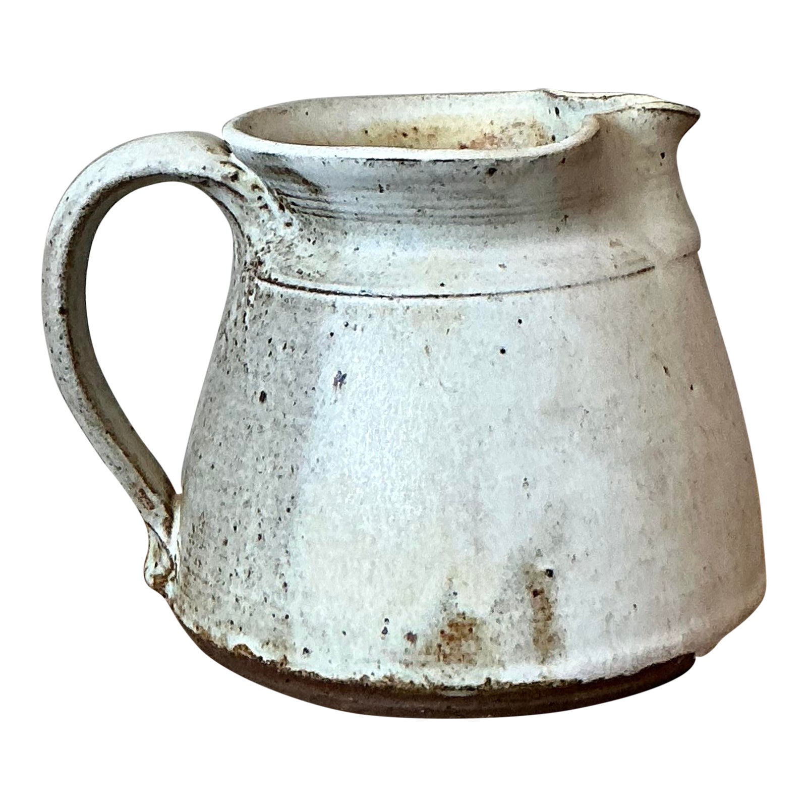 Vintage Boho Studio Pottery Pitcher - Pottery, 7W x 5H - Detail view