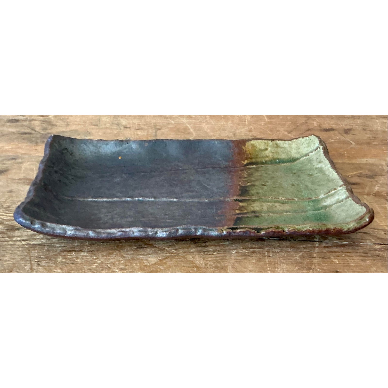 Vintage Boho Studio Pottery Platter - Stone, 10.75W x 1H - Detail view
